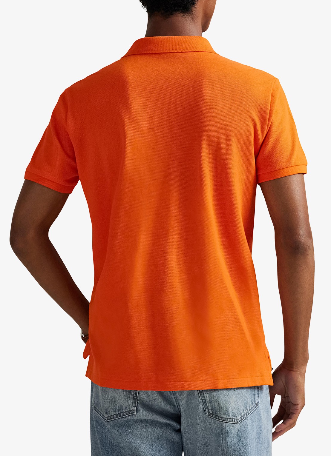 Ralph Lauren Custom slim fit polo van piqué katoen met logoborduring - achterkant 3 sailing orange