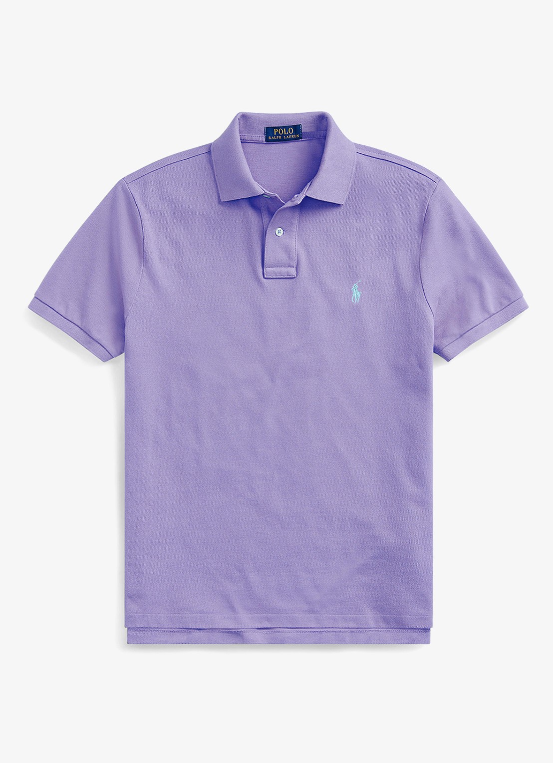 Ralph Lauren Custom slim fit polo van piqué katoen met logoborduring - voorkant 4 cactus purple