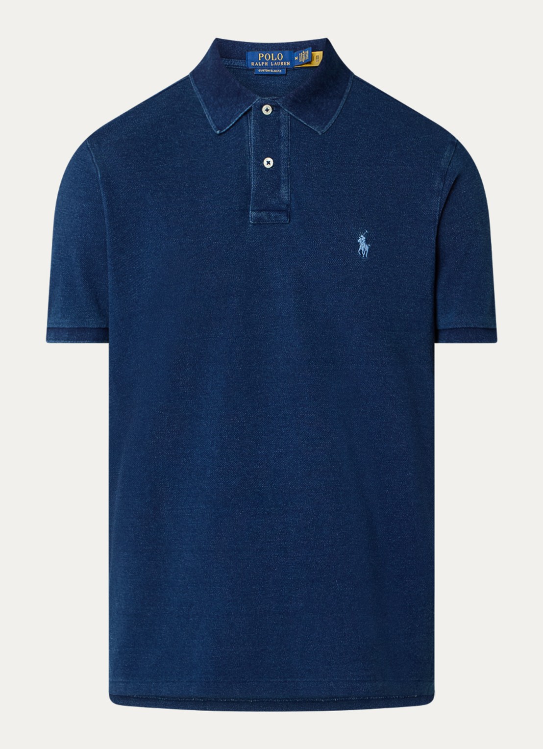 Ralph Lauren Custom slim fit polo van piqué katoen - voorkant 2 dark indigo/c7503