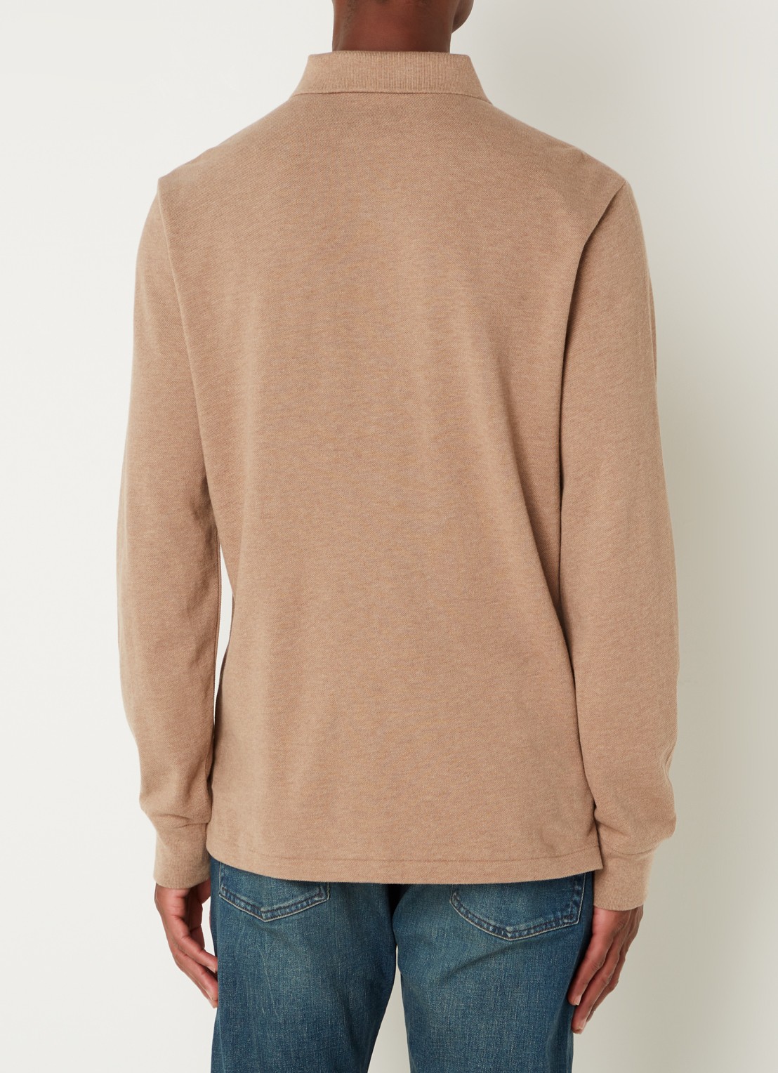 Ralph Lauren Custom slim fit polo van piqué katoen - achterkant 4 grey cloud heather/c8135
