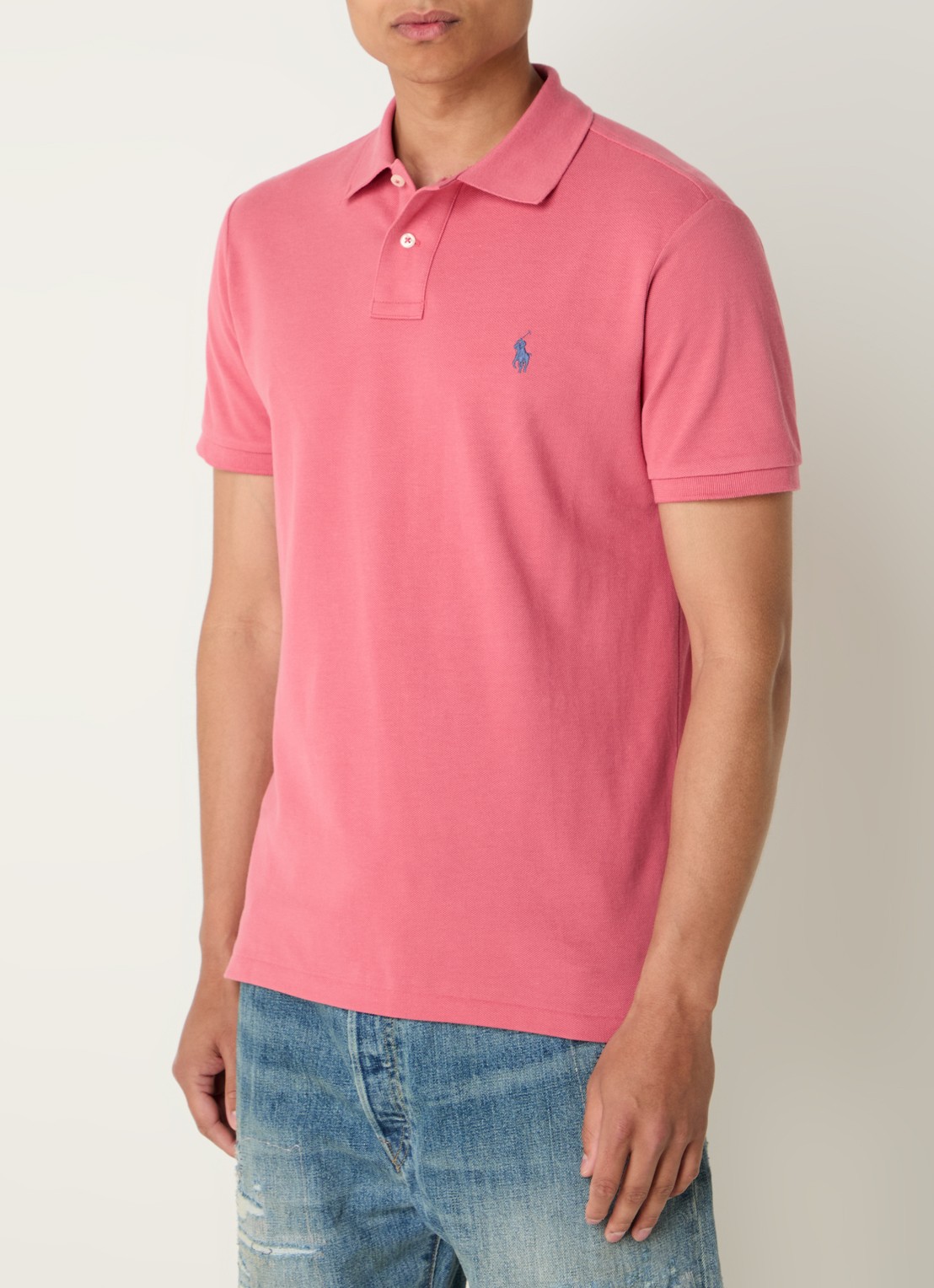 Ralph Lauren Custom slim fit polo van piqué katoen - detail 3 adirondack berry