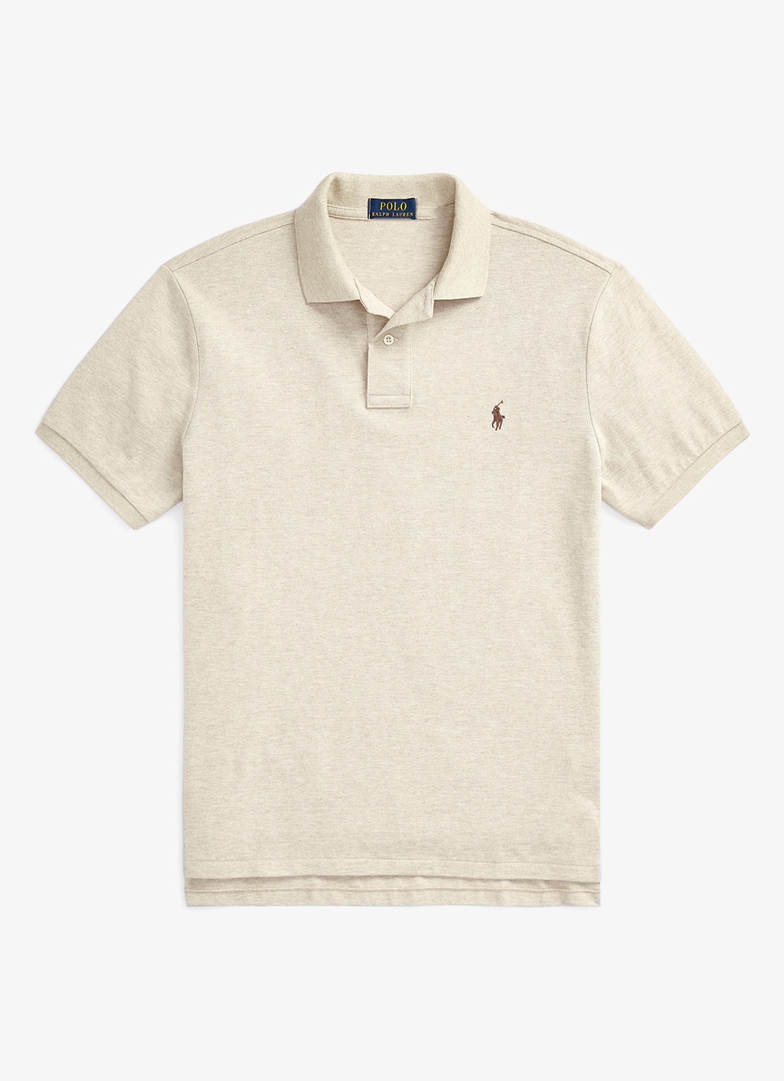Ralph Lauren Custom slim fit polo van piqué katoen - voorkant 2 beige
