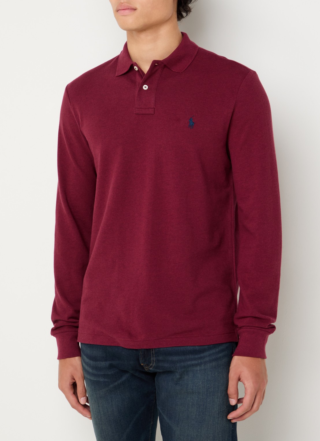 Ralph Lauren Custom slim fit polo van piqué katoen - detail vintage port heather