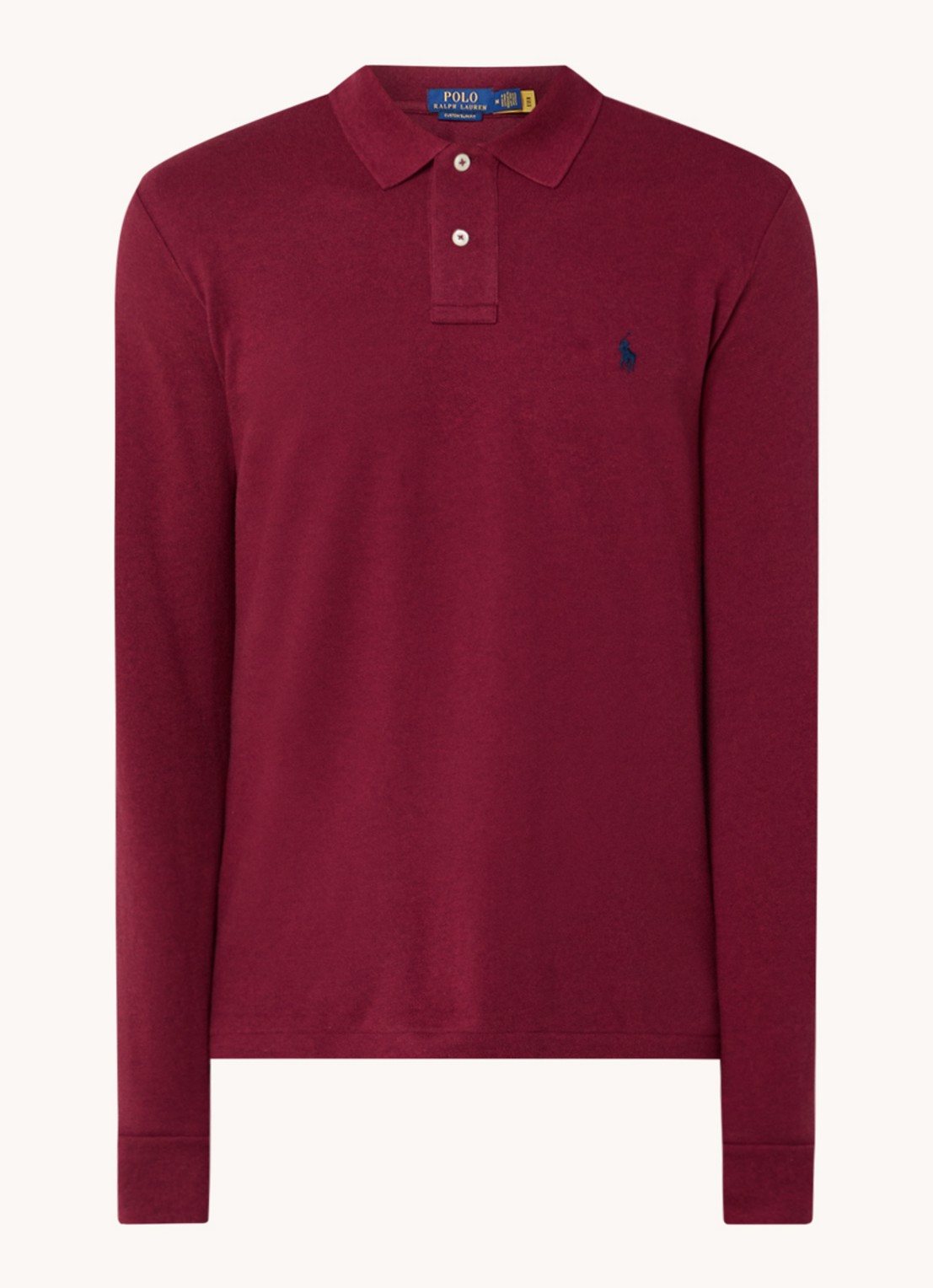 Ralph Lauren Custom slim fit polo van piqué katoen - voorkant 3 vintage port heather