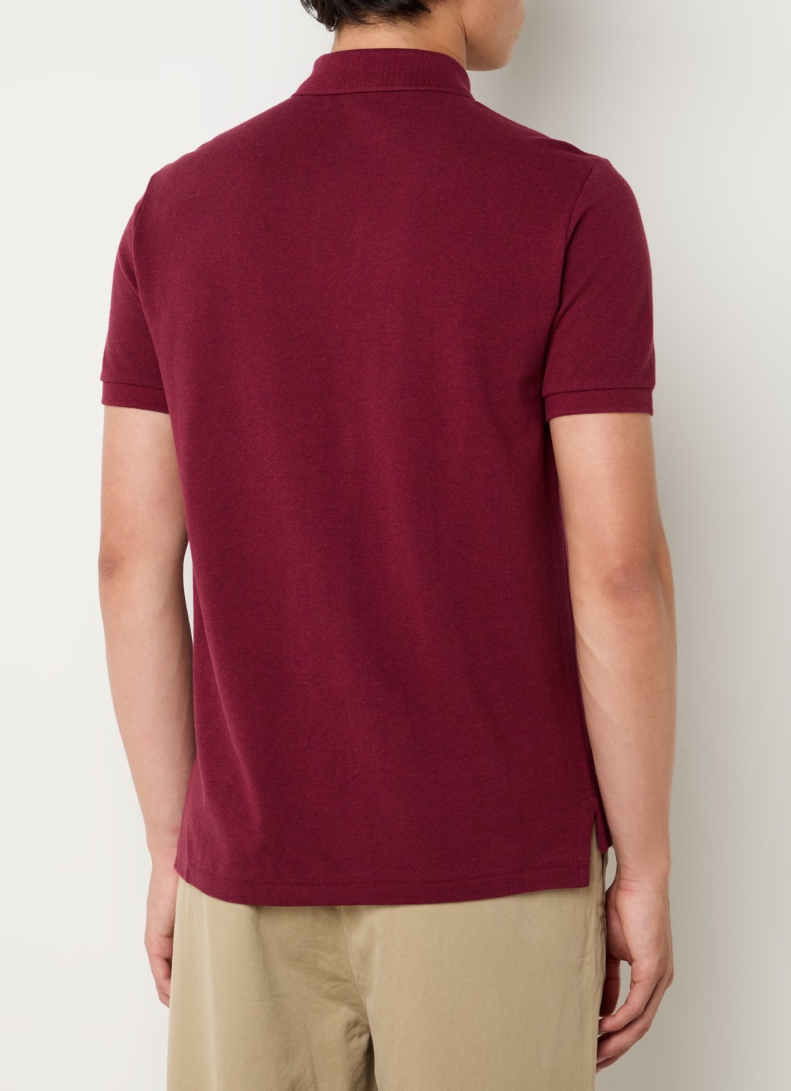 Ralph Lauren Custom slim fit polo van piqué katoen - achterkant 4 vintage port heather/c7587-4326