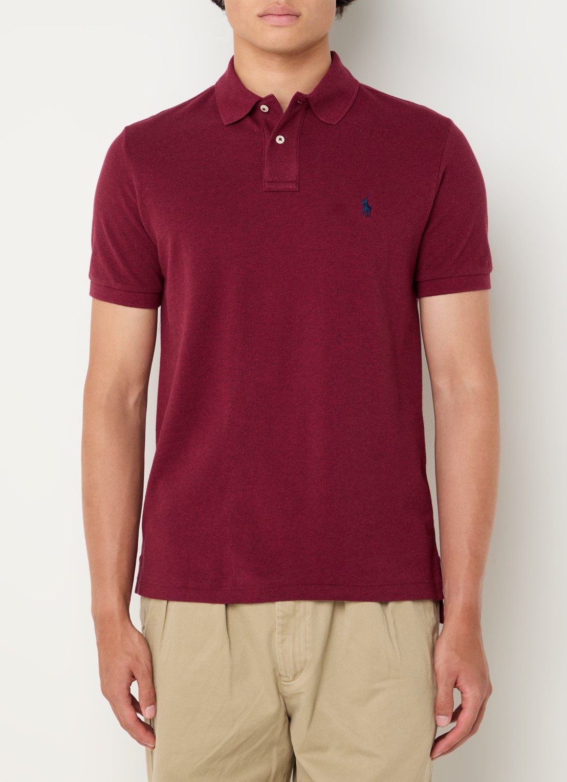 Ralph Lauren Custom slim fit polo van piqué katoen - detail vintage port heather/c7587-4326