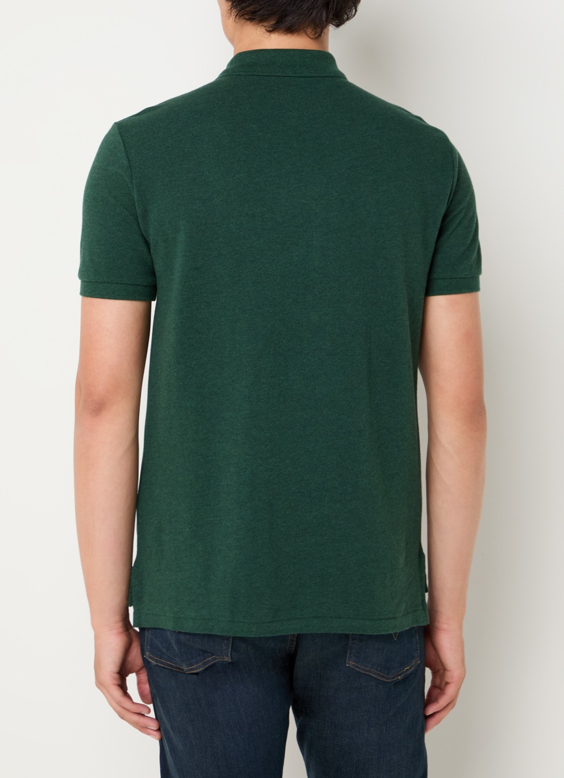 Ralph Lauren Custom slim fit polo van piqué katoen - achterkant 4 dark green heather
