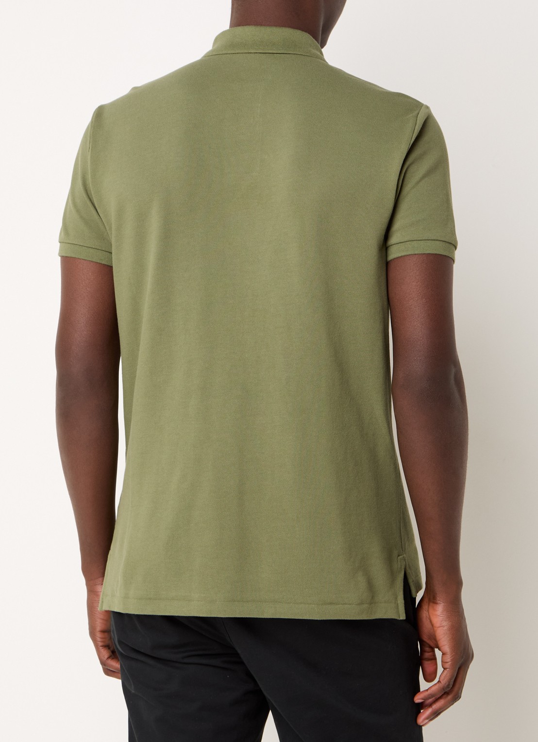 Ralph Lauren Custom slim fit polo van piqué katoen - achterkant 4 garden trail / groen