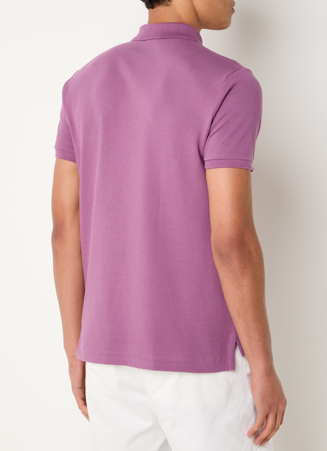 Ralph Lauren Custom slim fit polo van piqué katoen - achterkant 4 tea rose / paars