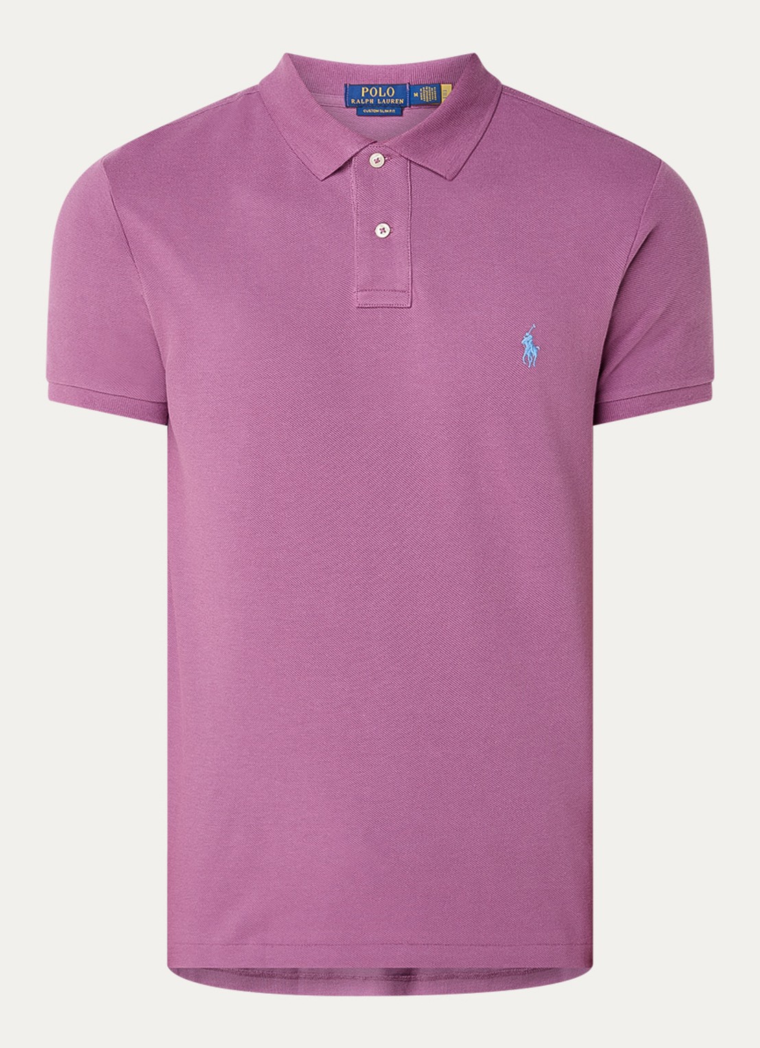 Ralph Lauren Custom slim fit polo van piqué katoen - voorkant 2 tea rose / paars