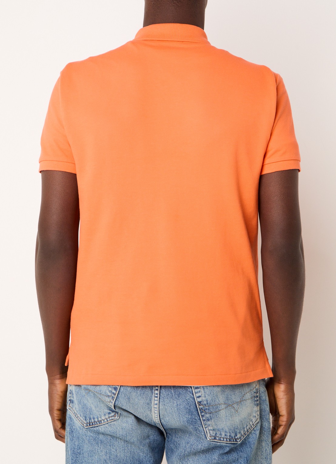 Ralph Lauren Custom slim fit polo van piqué katoen - achterkant 4 spring melon / oranje
