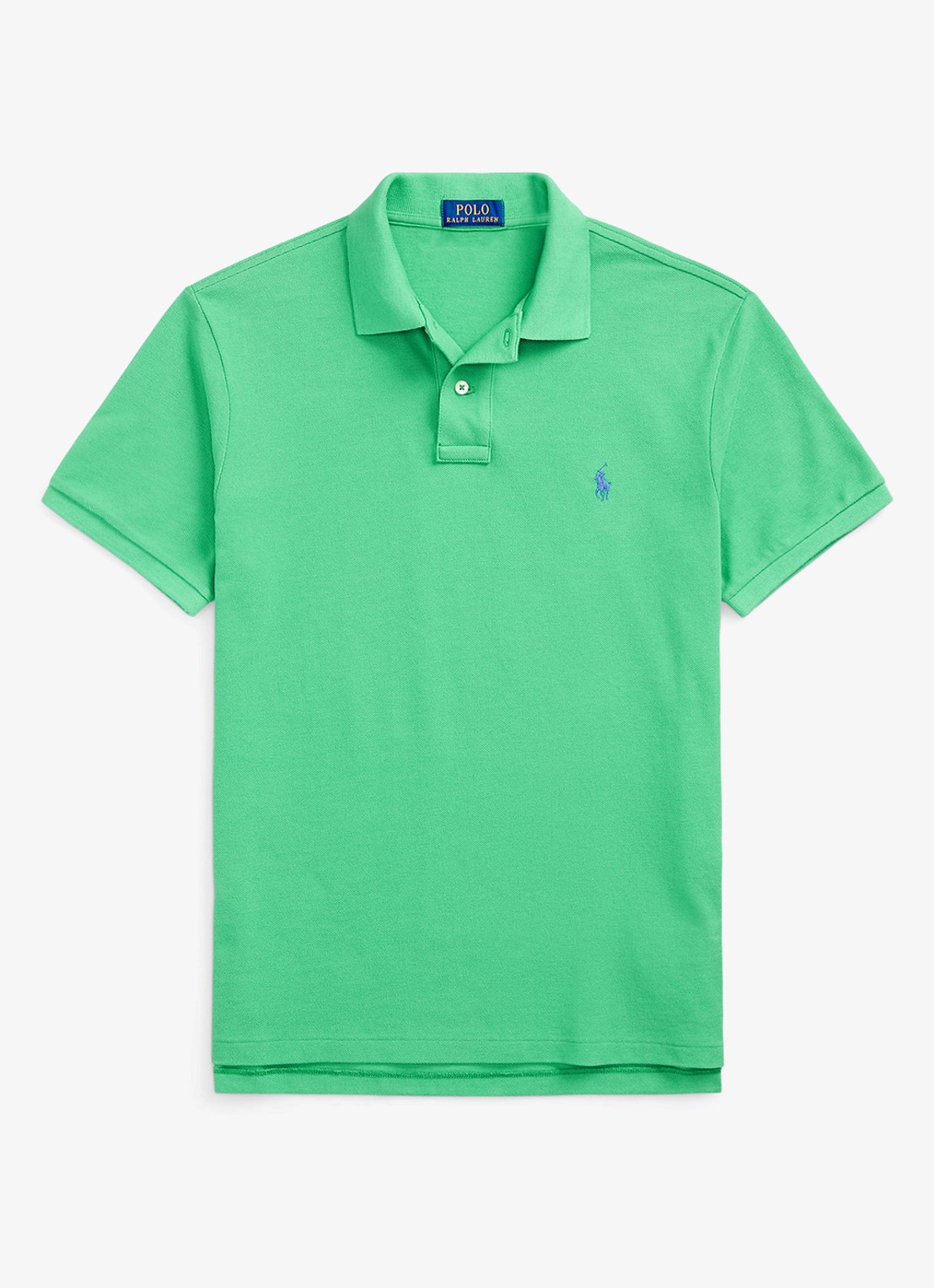 Ralph Lauren Custom slim fit polo van piqué katoen - voorkant 3 raft green / groen