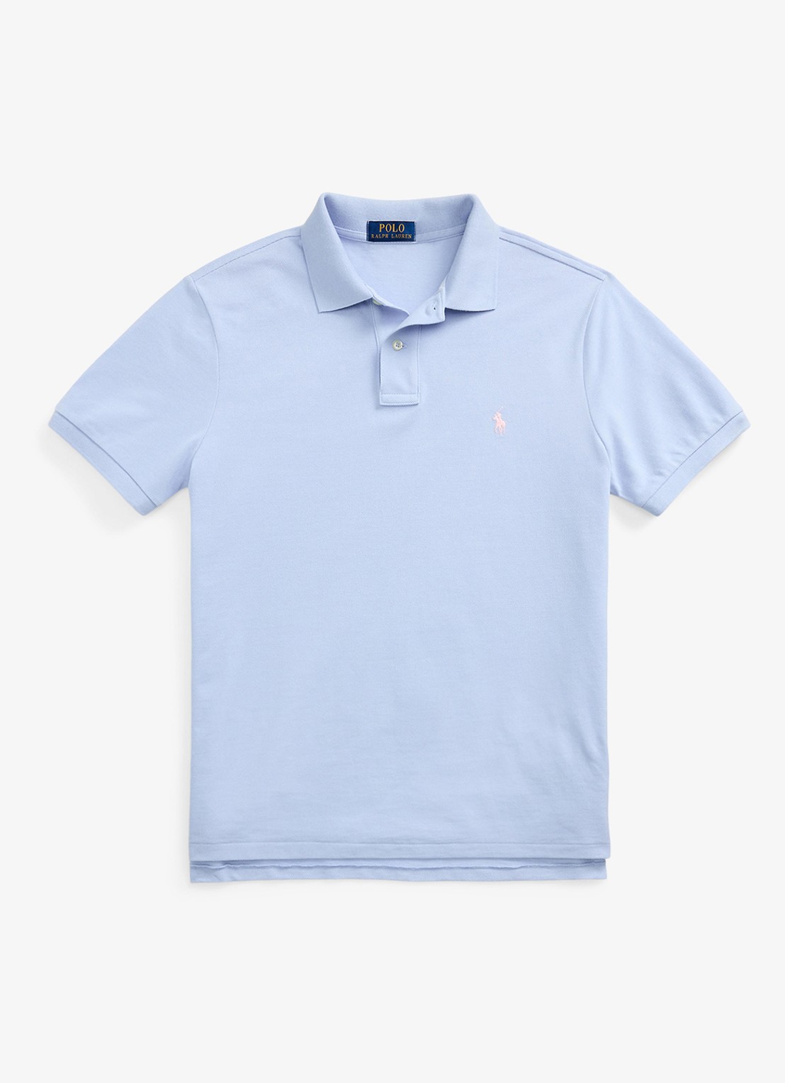 Ralph Lauren Custom slim fit polo van piqué katoen - voorkant 2 cornflower blue / blauw