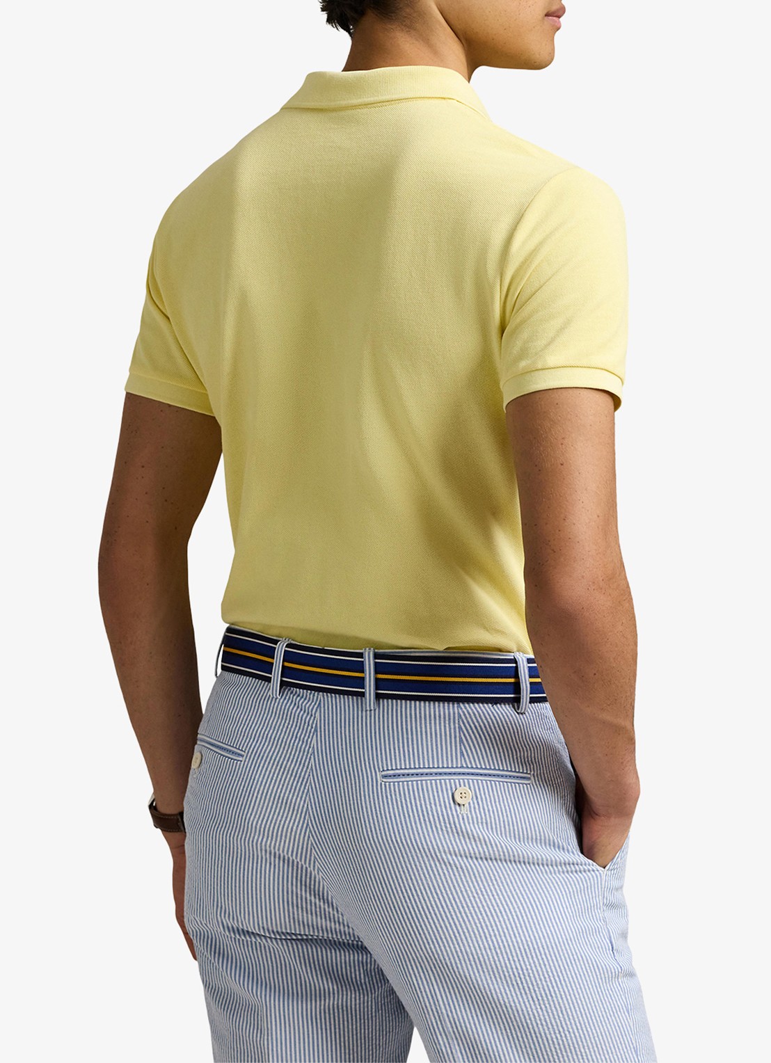 Ralph Lauren Custom slim fit polo van piqué katoen - achterkant resort gold / geel