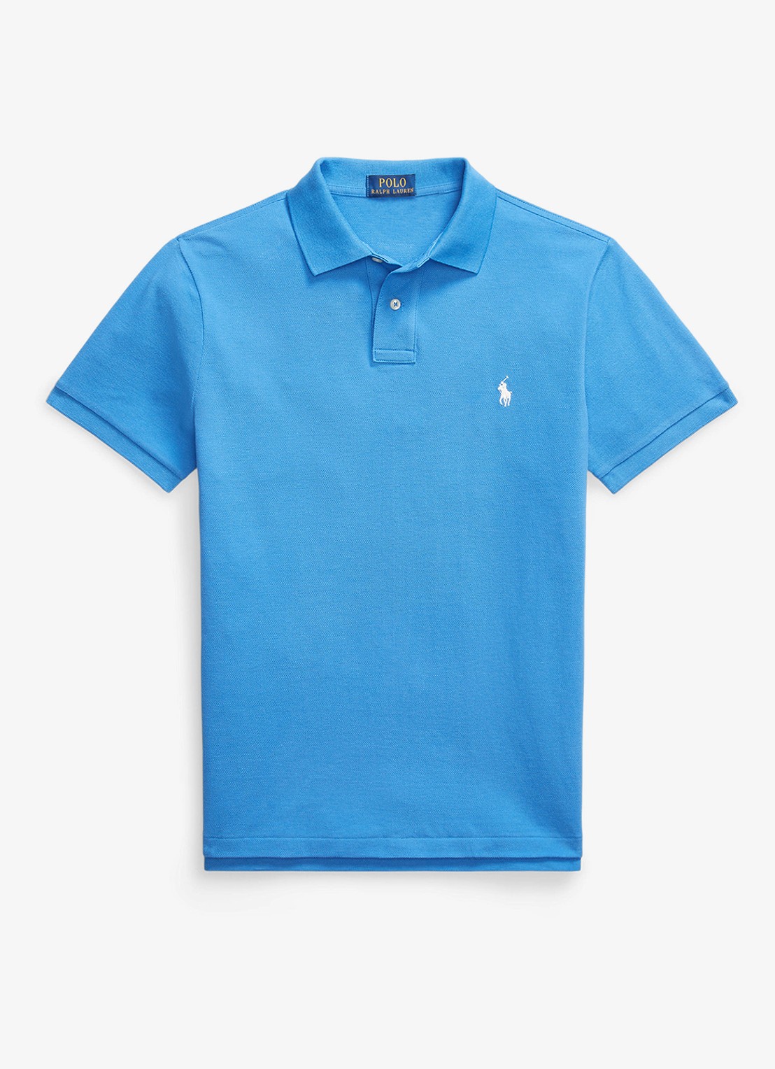Ralph Lauren Custom slim fit polo van piqué katoen - voorkant 2 embayment blue / blauw