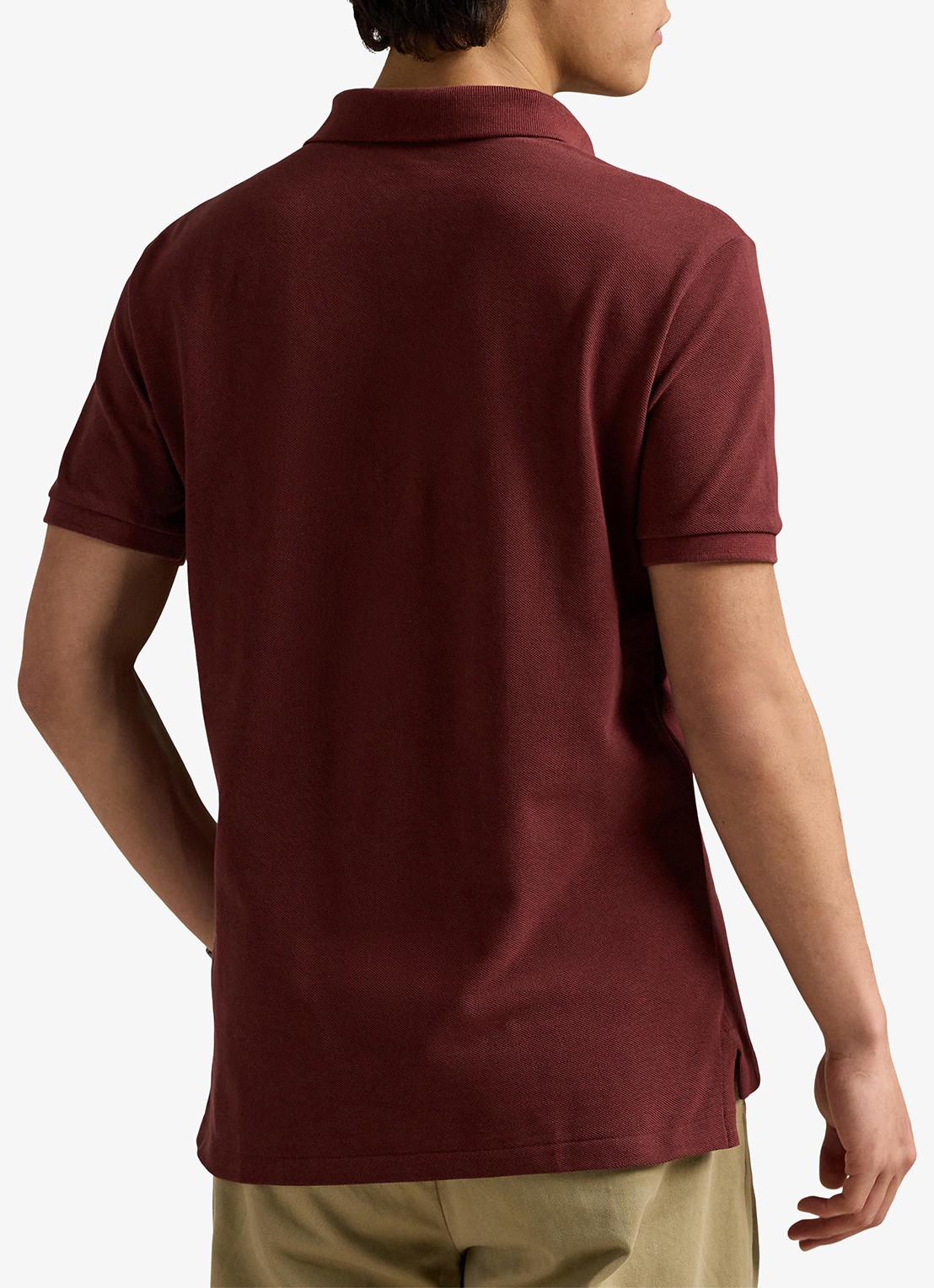 Ralph Lauren Custom slim fit polo van piqué katoen - achterkant red wine / wijnrood