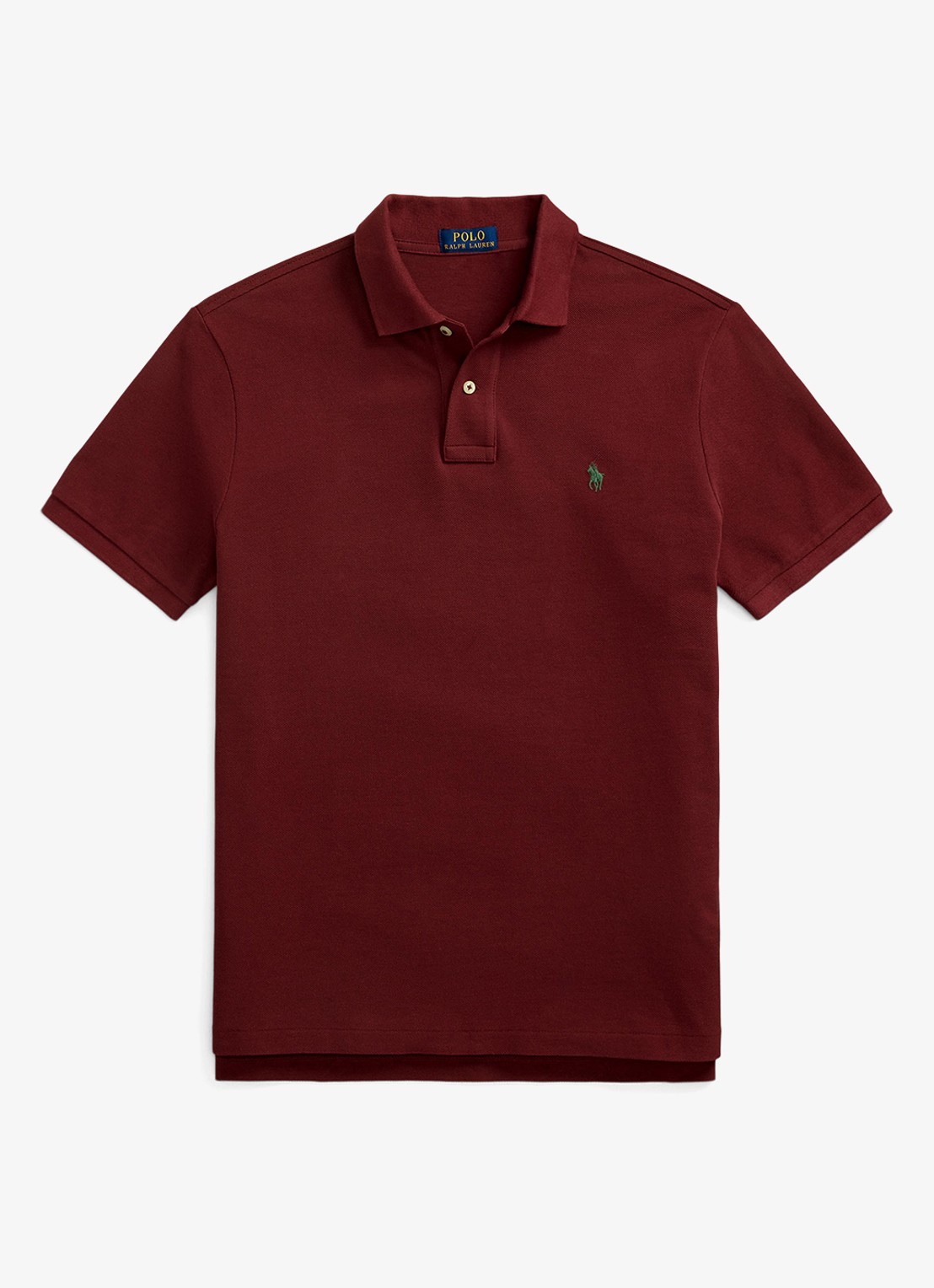 Ralph Lauren Custom slim fit polo van piqué katoen - voorkant 2 red wine / wijnrood