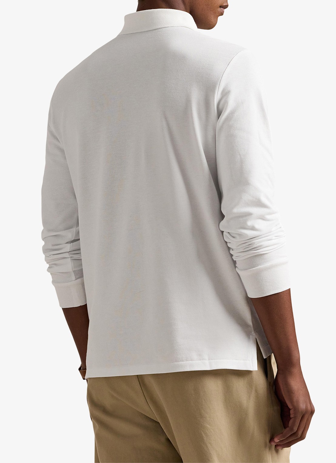 Ralph Lauren Custom slim fit polo van piqué katoen - achterkant white / wit