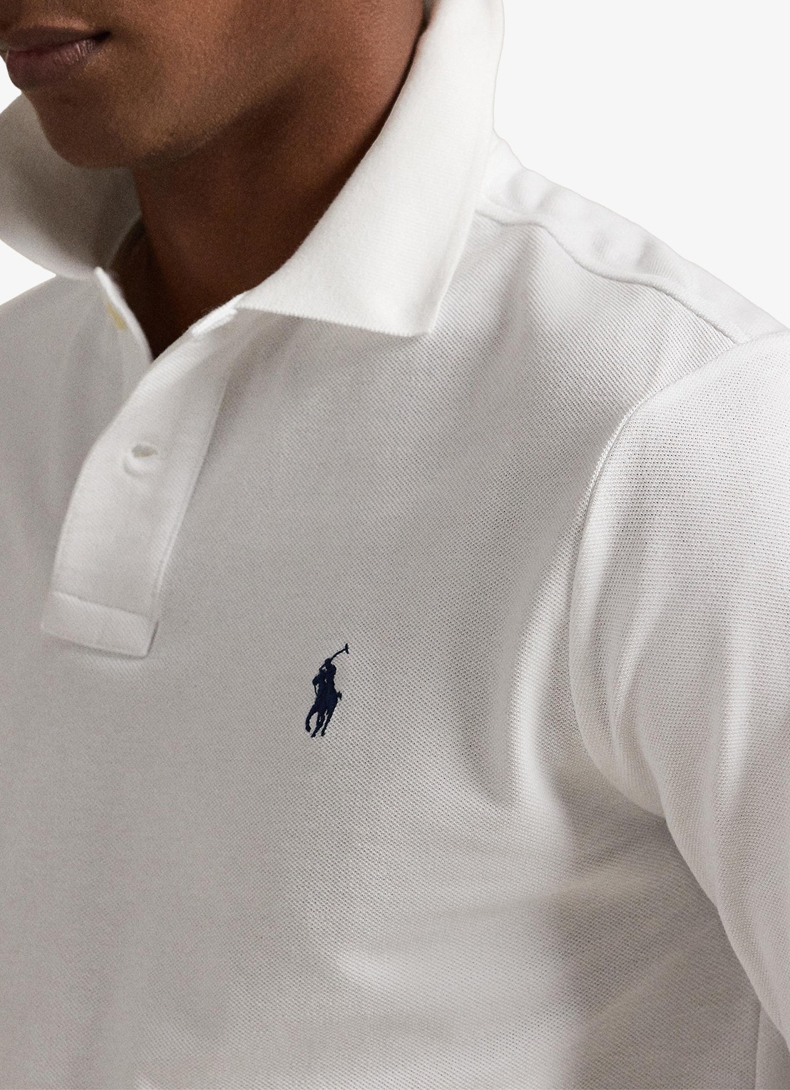 Ralph Lauren Custom slim fit polo van piqué katoen - detail 3 white / wit
