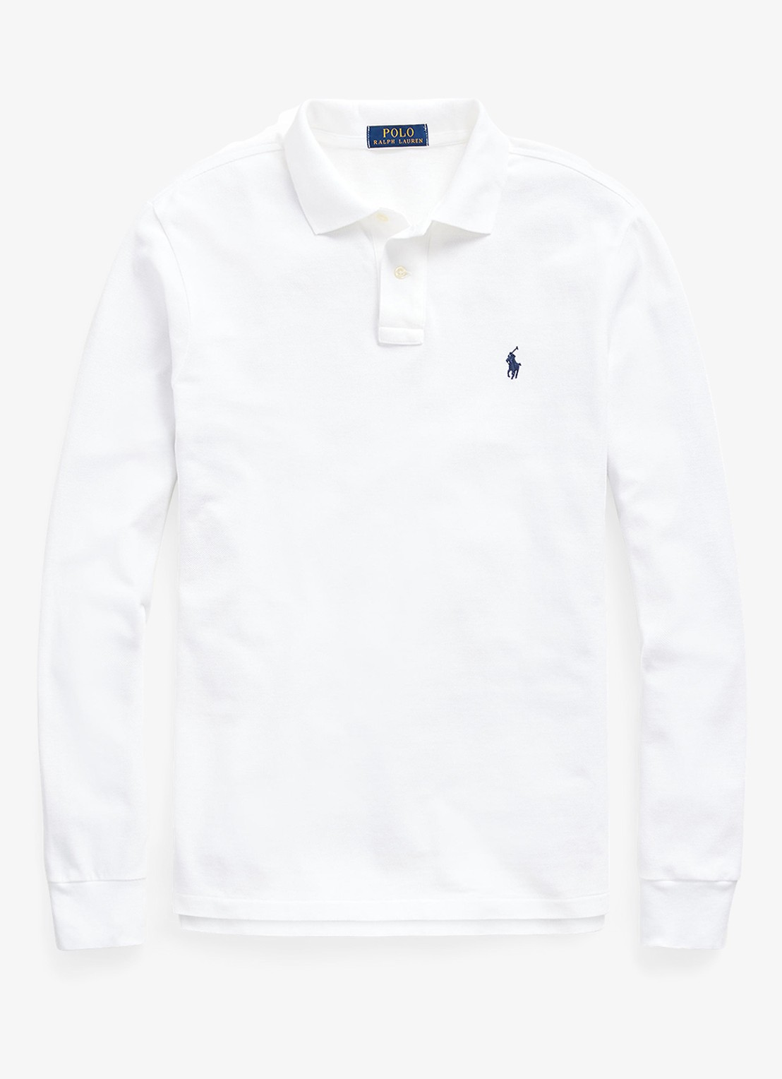 Ralph Lauren Custom slim fit polo van piqué katoen - voorkant 4 white / wit