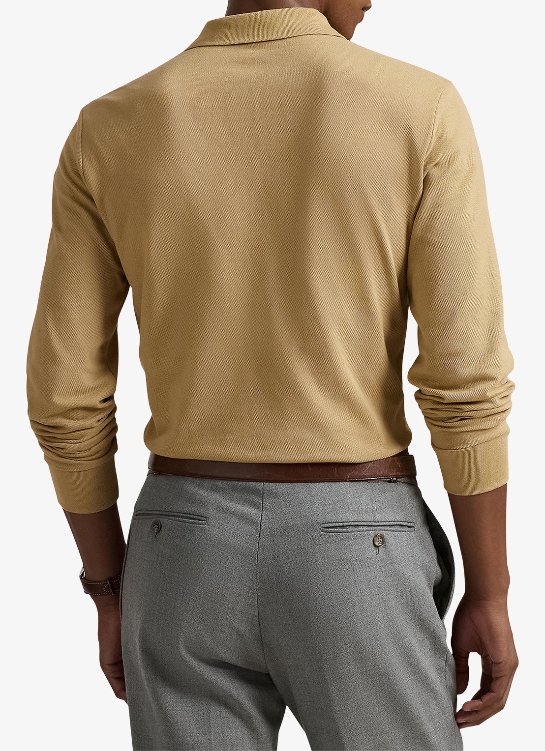 Ralph Lauren Custom slim fit polo van piqué katoen - achterkant 3 cafe tan/c8176-3x17
