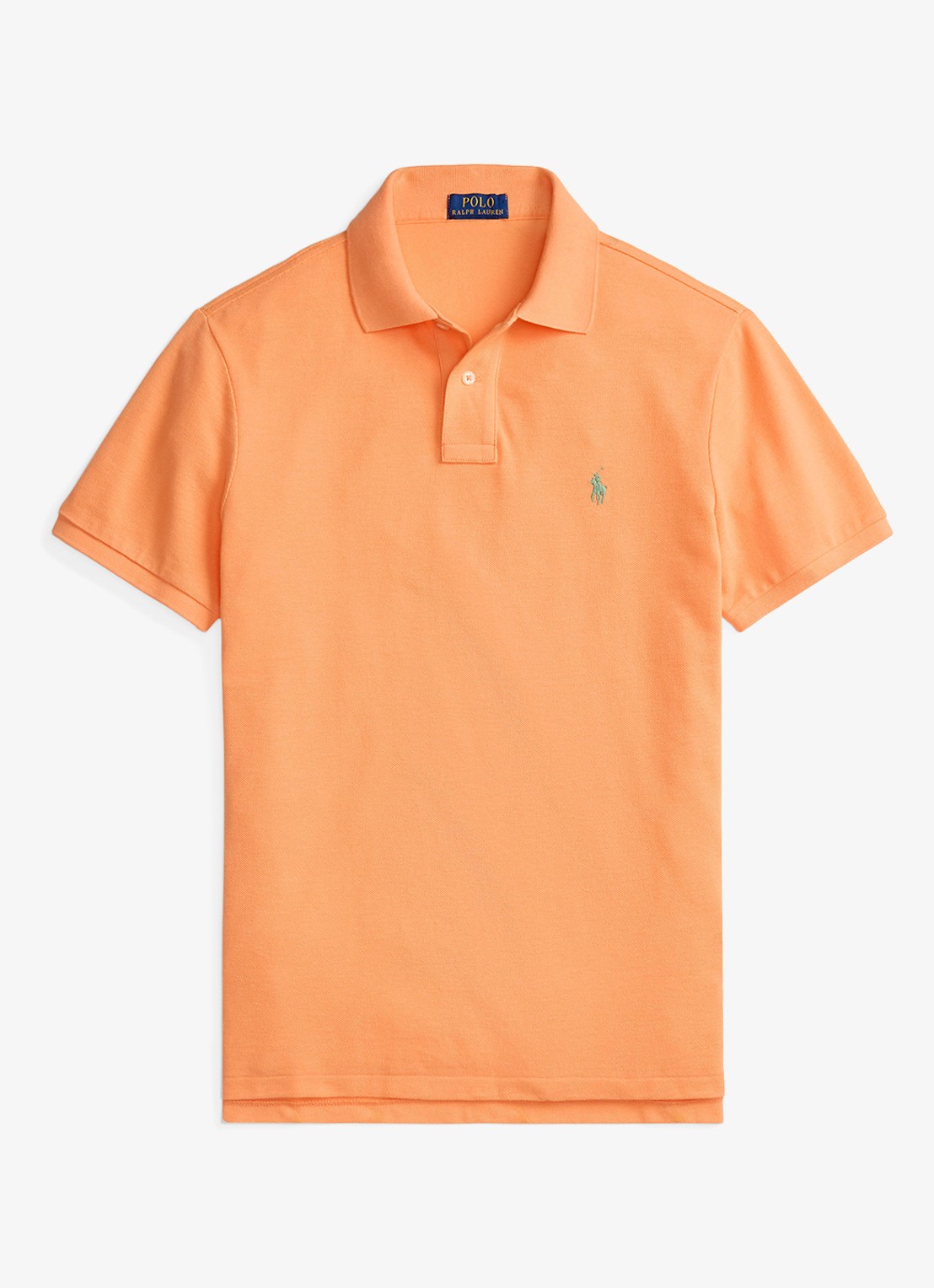 Ralph Lauren Custom slim fit polo van piqué katoen - voorkant 3 pompano orange / oranje