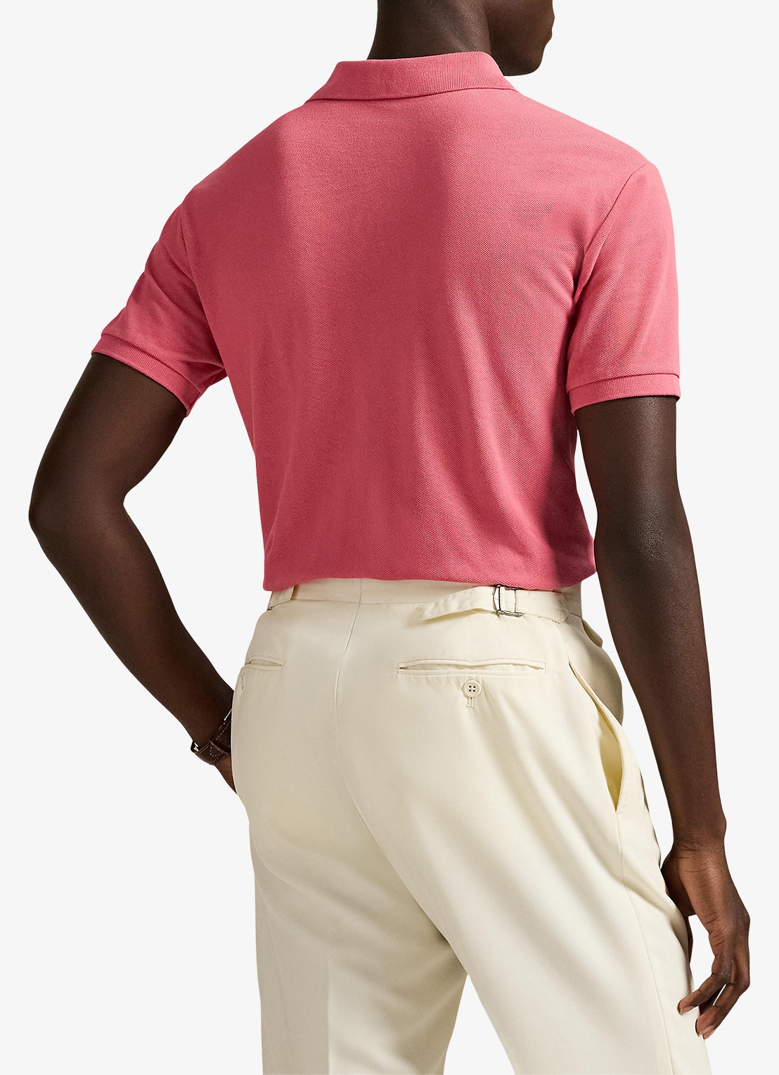Ralph Lauren Custom slim fit polo van piqué katoen - achterkant 4 red sky - rood