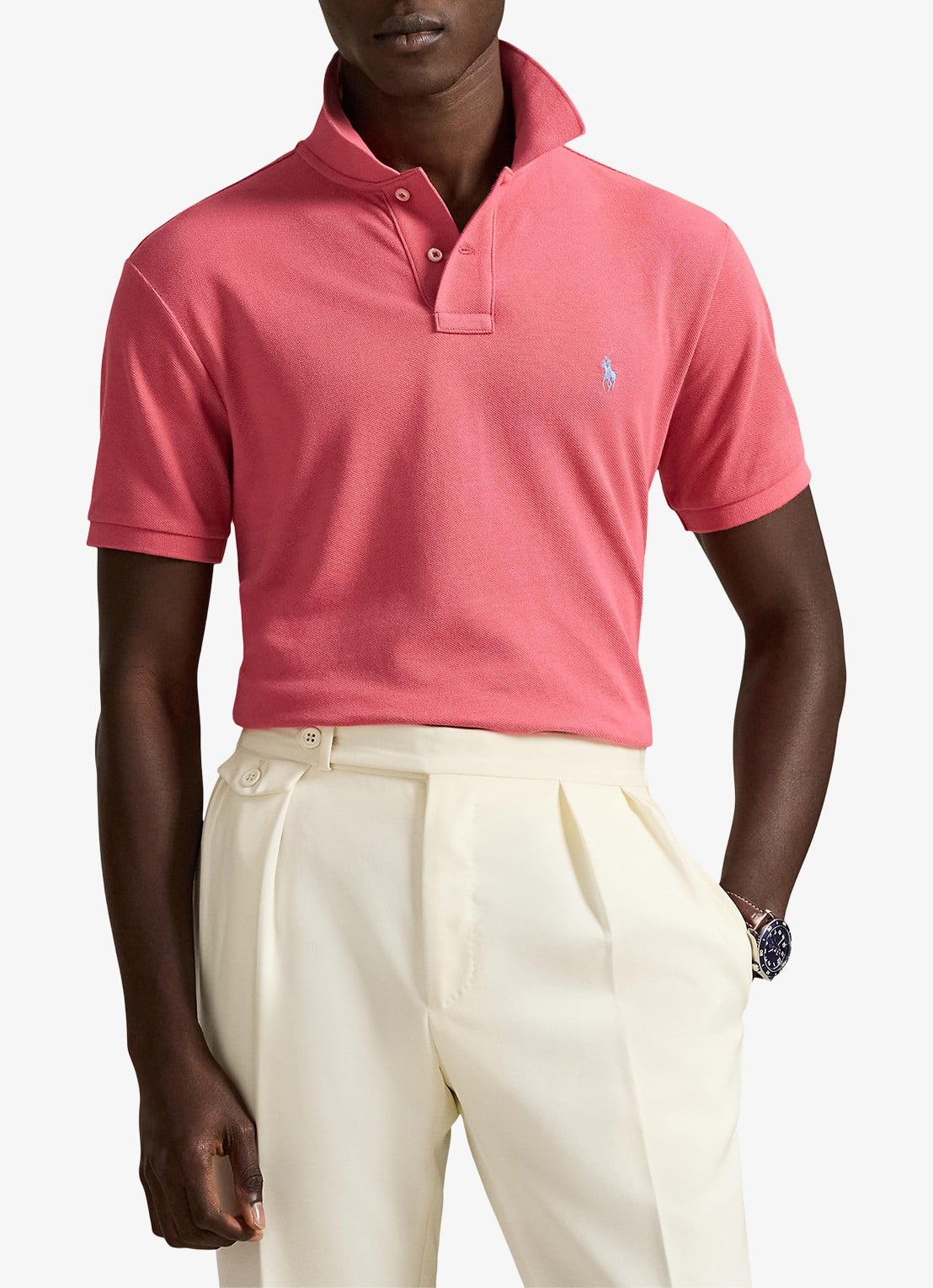 Ralph Lauren Custom slim fit polo van piqué katoen - detail 6 red sky - rood