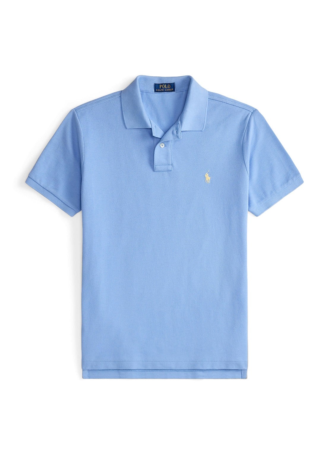 Ralph Lauren Custom slim fit polo van piqué katoen - voorkant 6 bristol blue - blauw