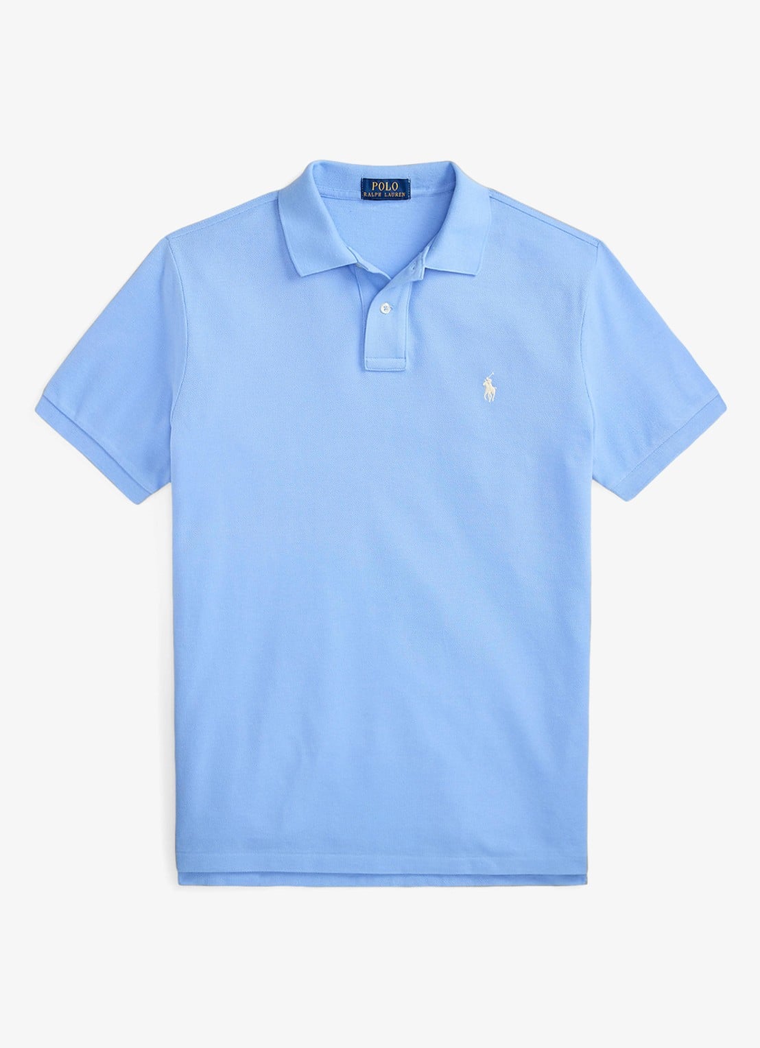 Ralph Lauren Custom slim fit polo van piqué katoen - voorkant blue lagoon/c8125-zy9g