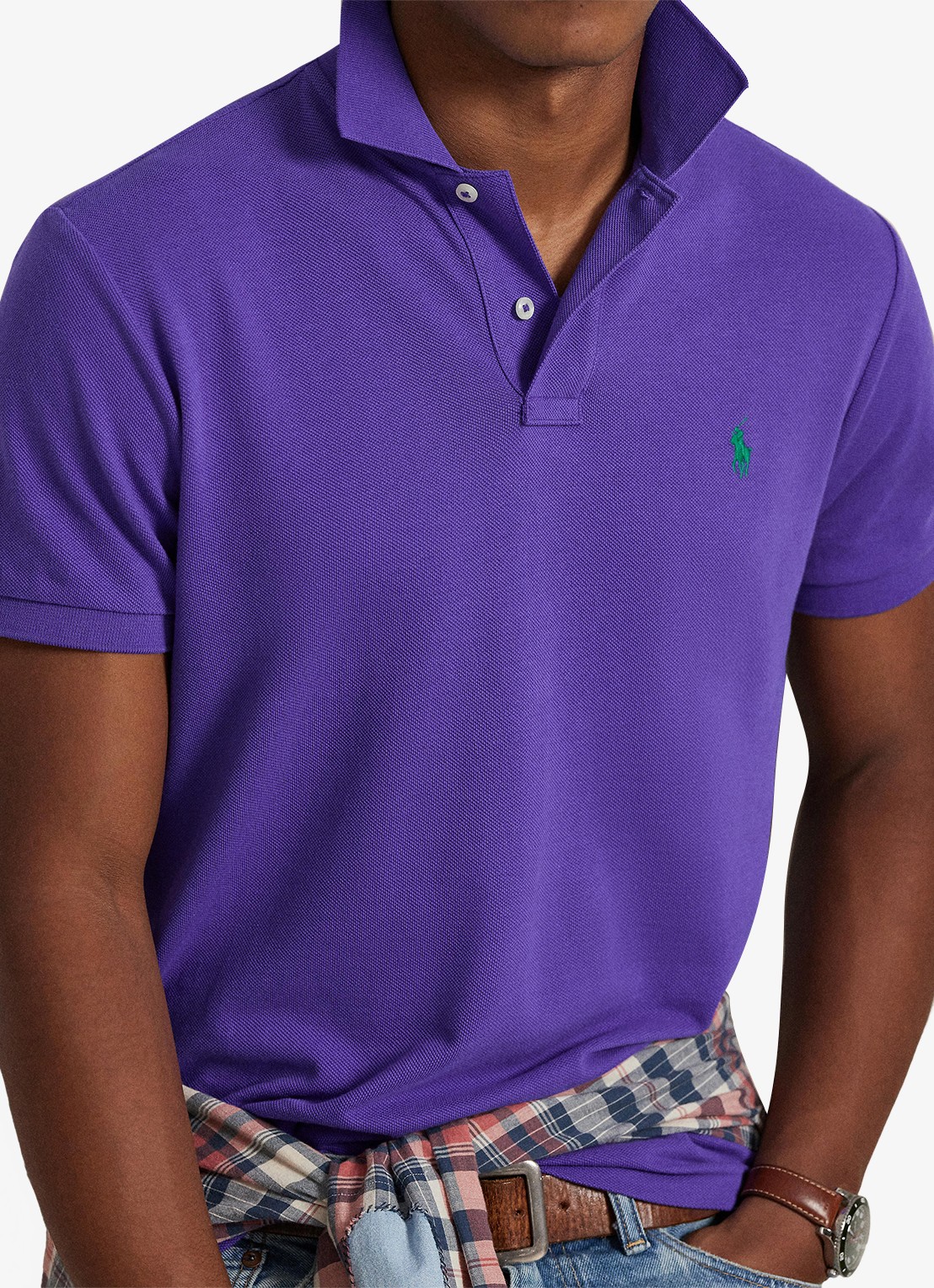 Ralph Lauren Custom slim fit polo van piqué katoen - detail 3 cabana purple/c5223-zywt
