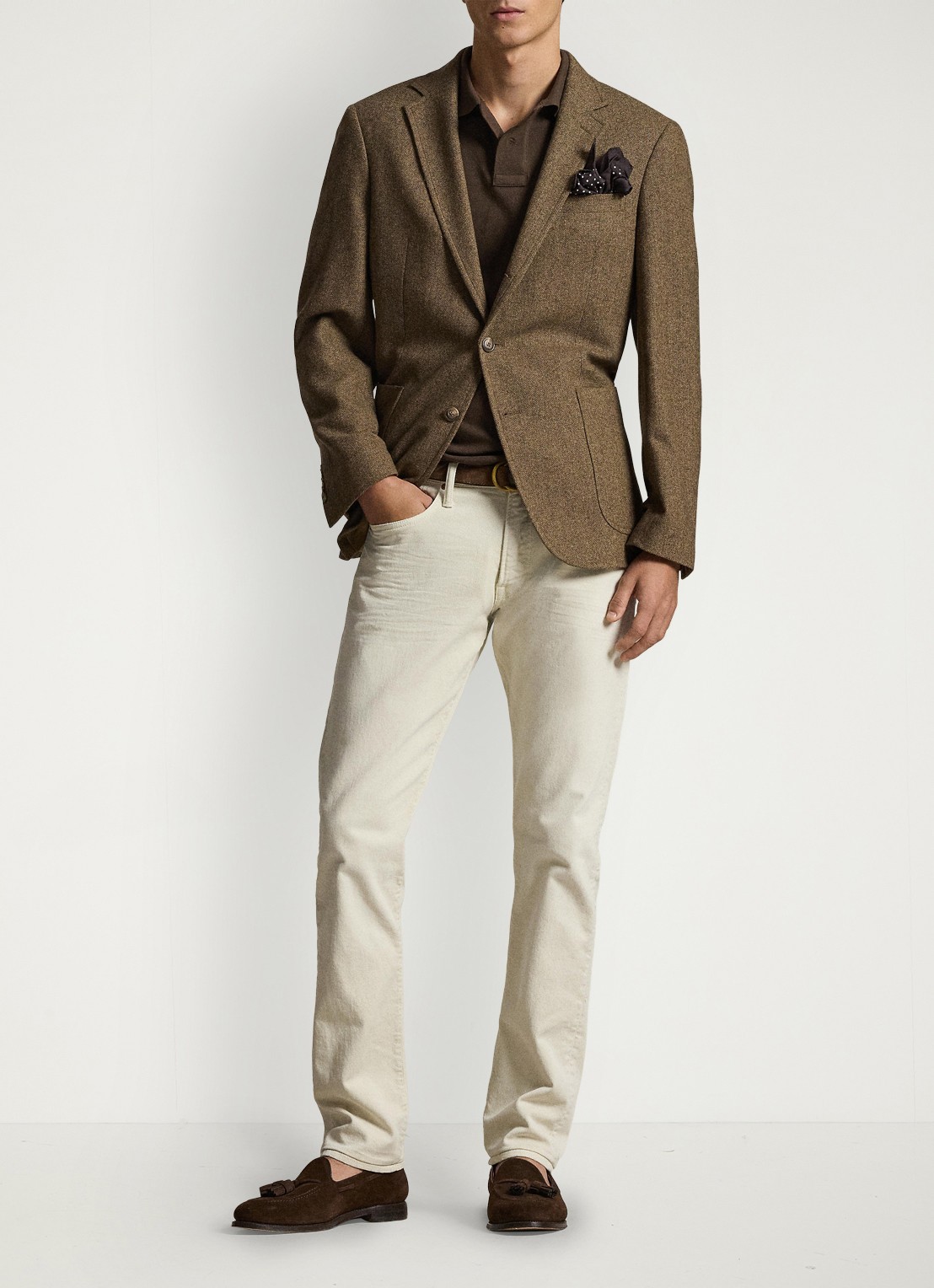Ralph Lauren Custom slim fit polo van piqué katoen - detail 2 nutmeg brown / bruin