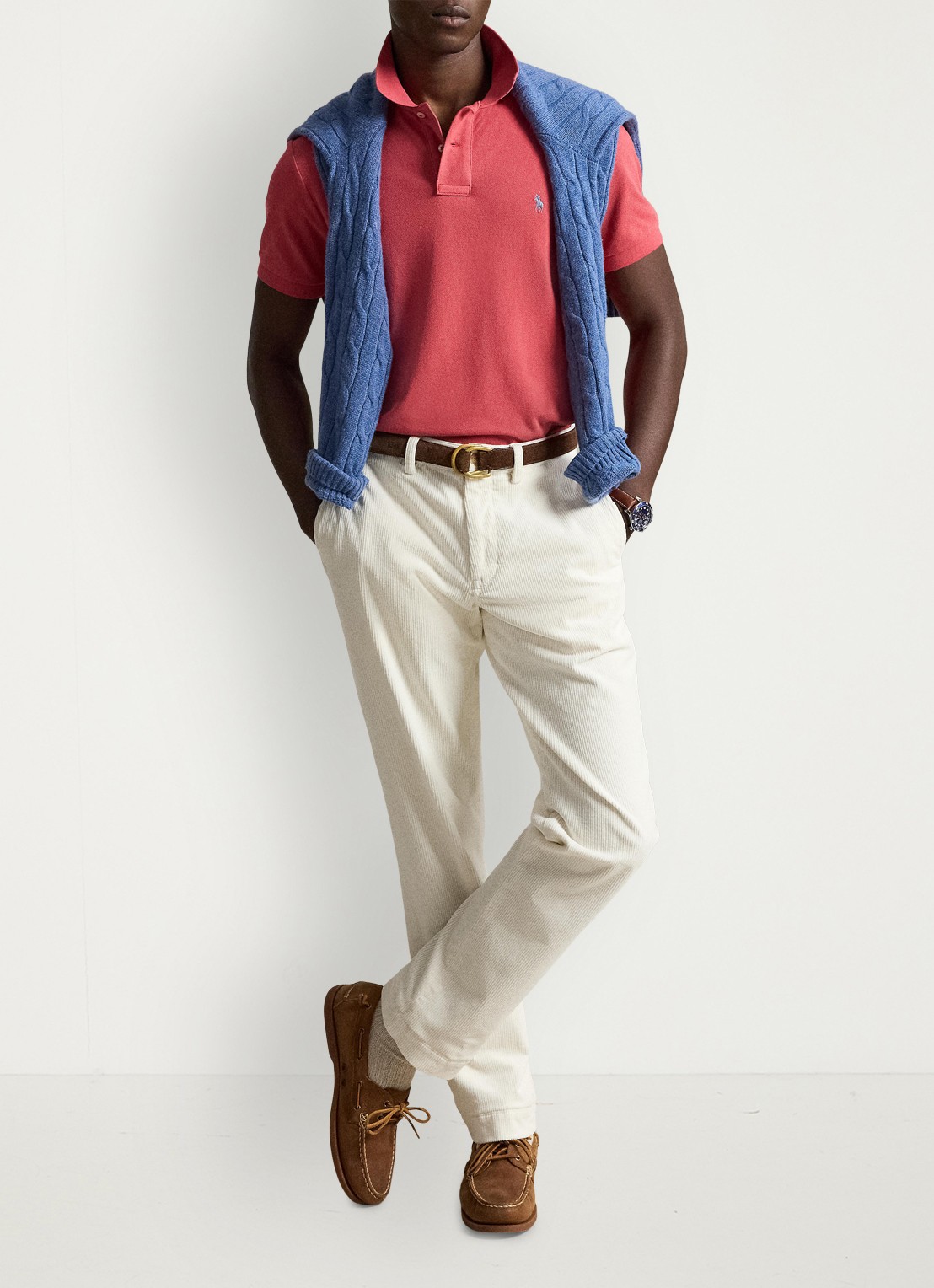 Ralph Lauren Custom slim fit polo van piqué katoen - detail 3 nantucket red / rood