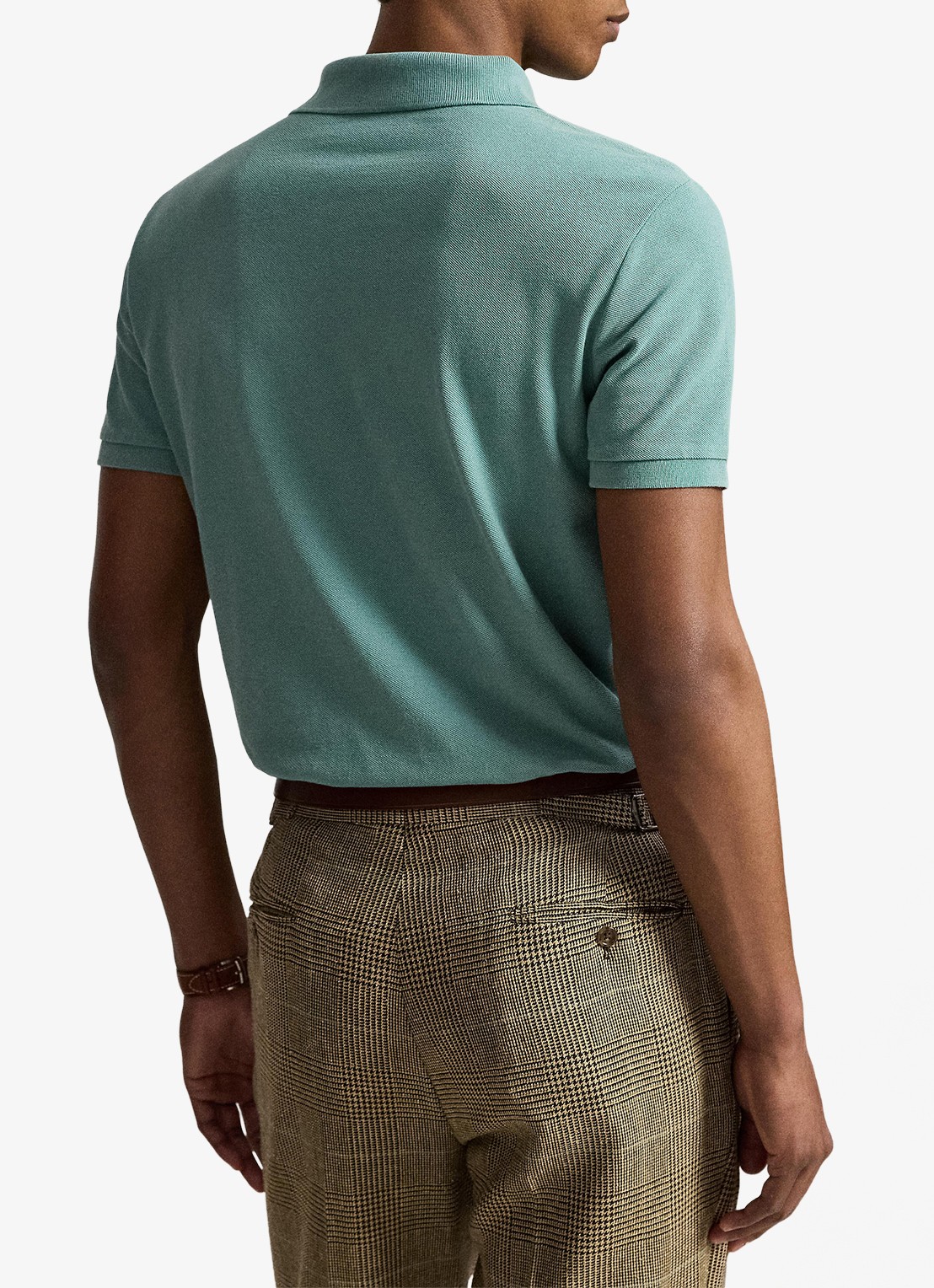 Ralph Lauren Custom slim fit polo van piqué katoen - achterkant 5 greenscape / groen