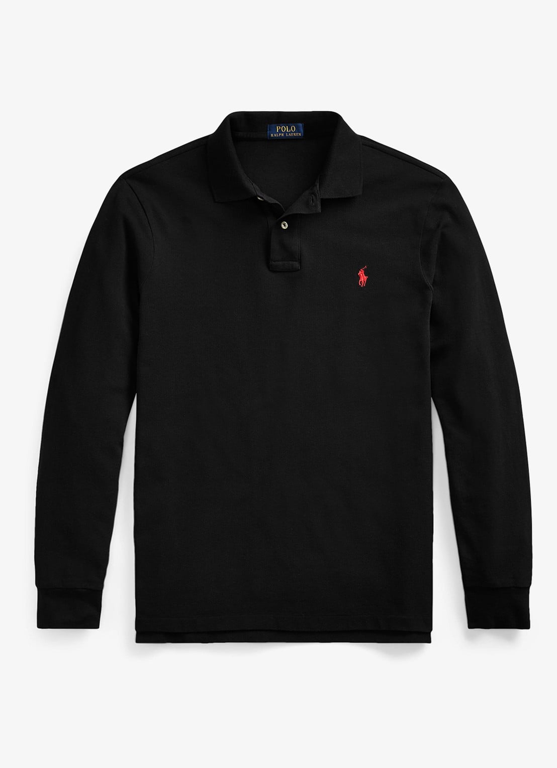 Ralph Lauren Custom slim fit polo van piqué katoen - voorkant 4 polo black / zwart