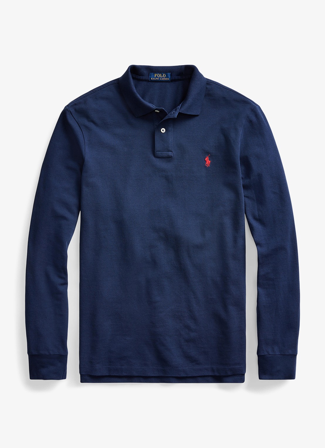 Ralph Lauren Custom slim fit polo van piqué katoen - voorkant 2 newport navy / donkerblauw