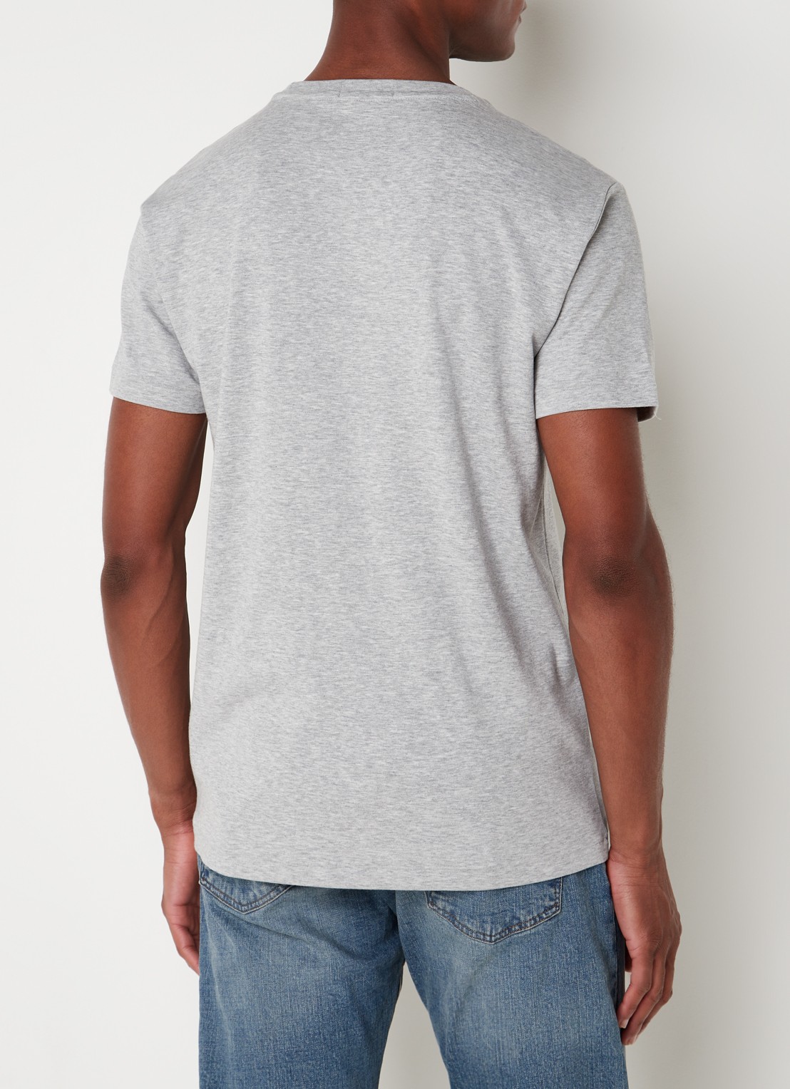 Ralph Lauren Custom slim fit T-shirt met ronde hals  - achterkant 4 andover heather