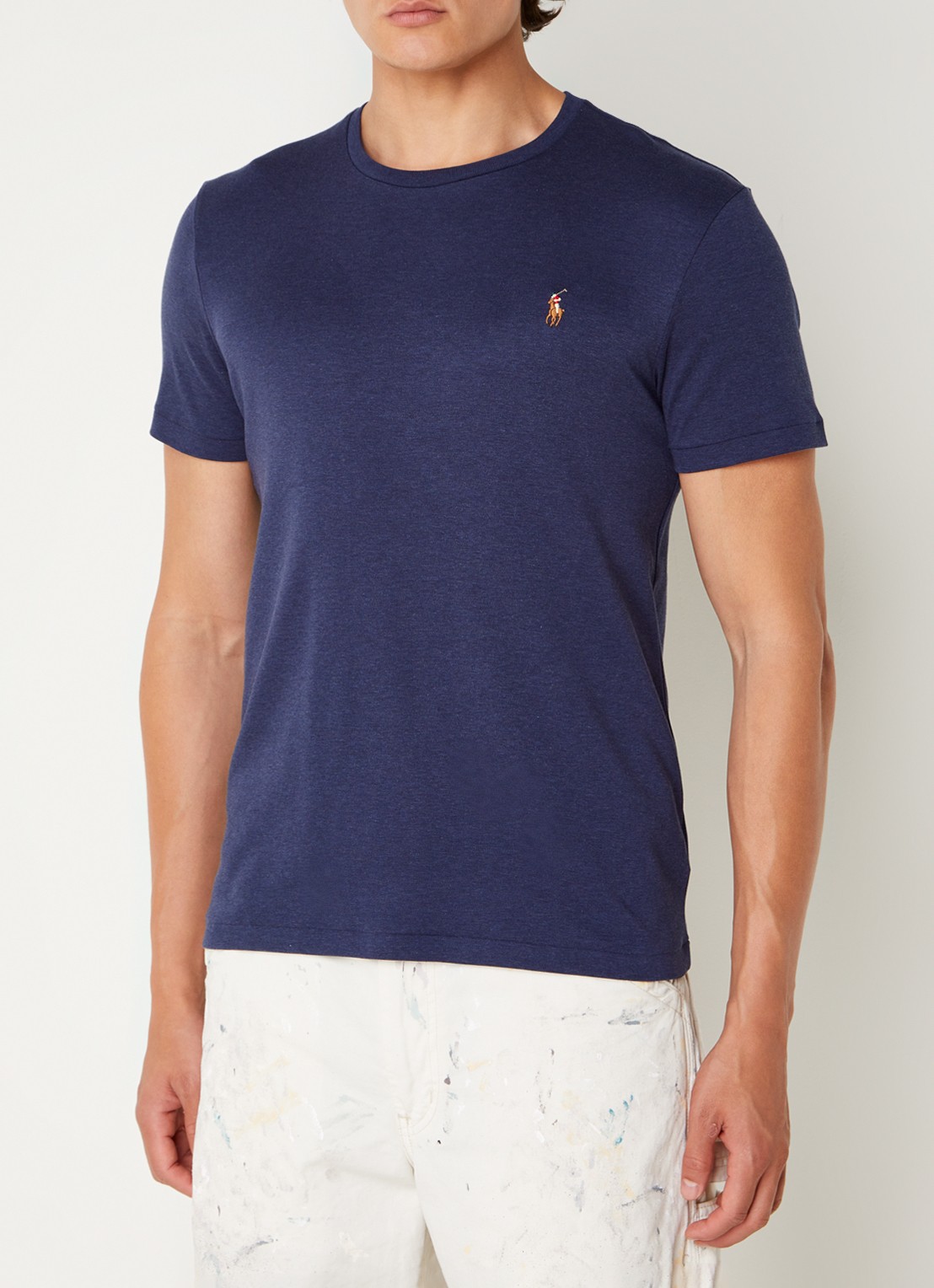 Ralph Lauren Custom slim fit T-shirt met ronde hals  - detail 7 rfd nvy