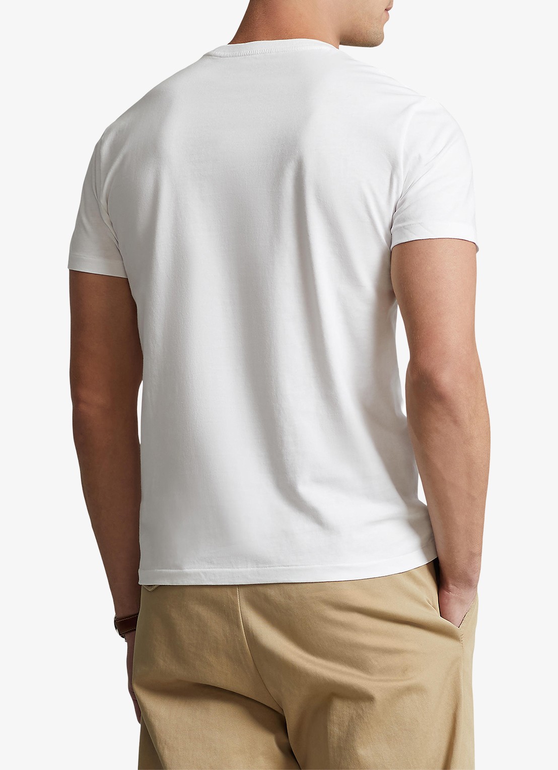 Ralph Lauren Custom slim T-shirt met ronde hals - achterkant 5 white / wit