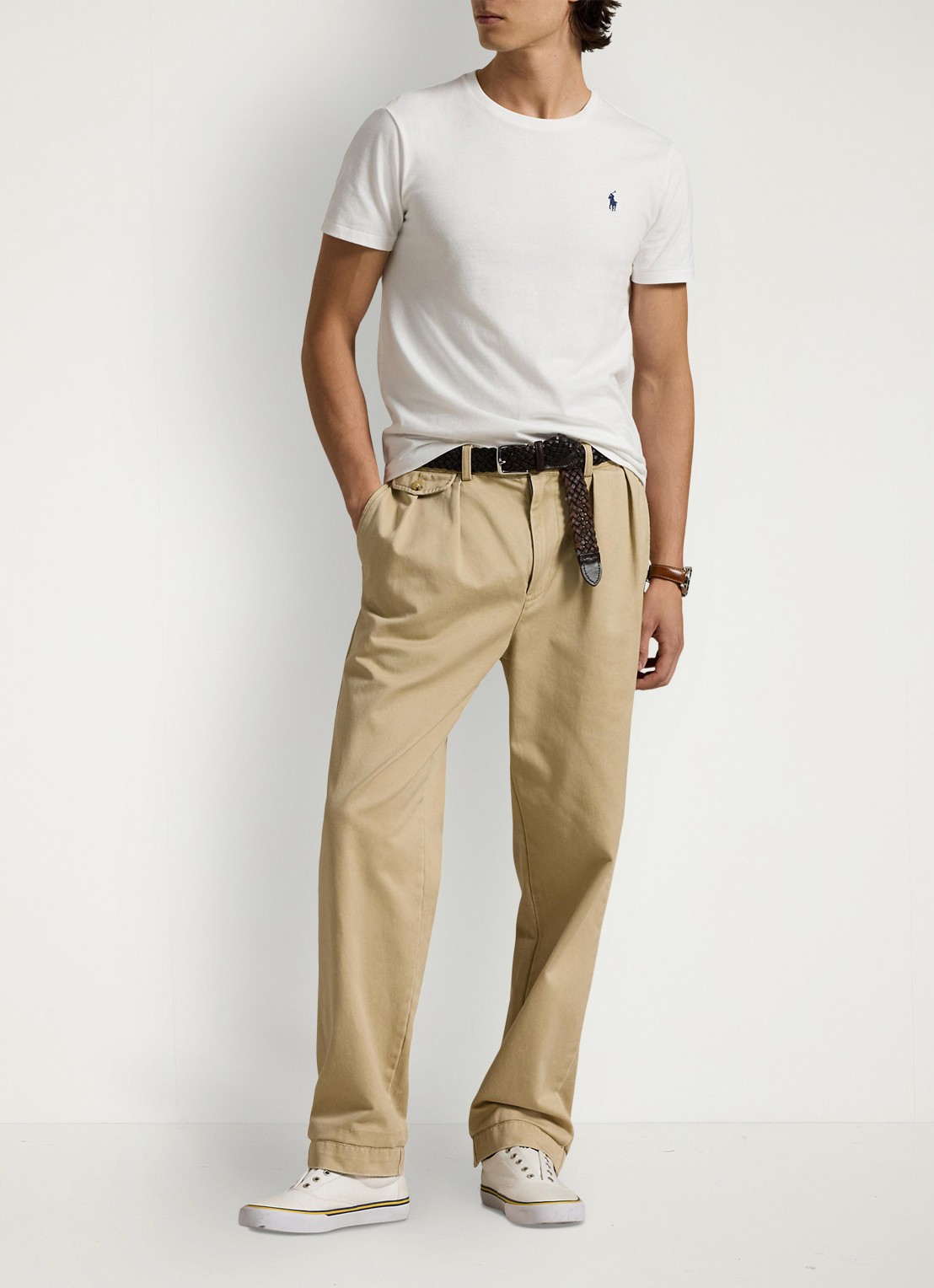 Ralph Lauren Custom slim T-shirt met ronde hals - voorkant 2 white / wit