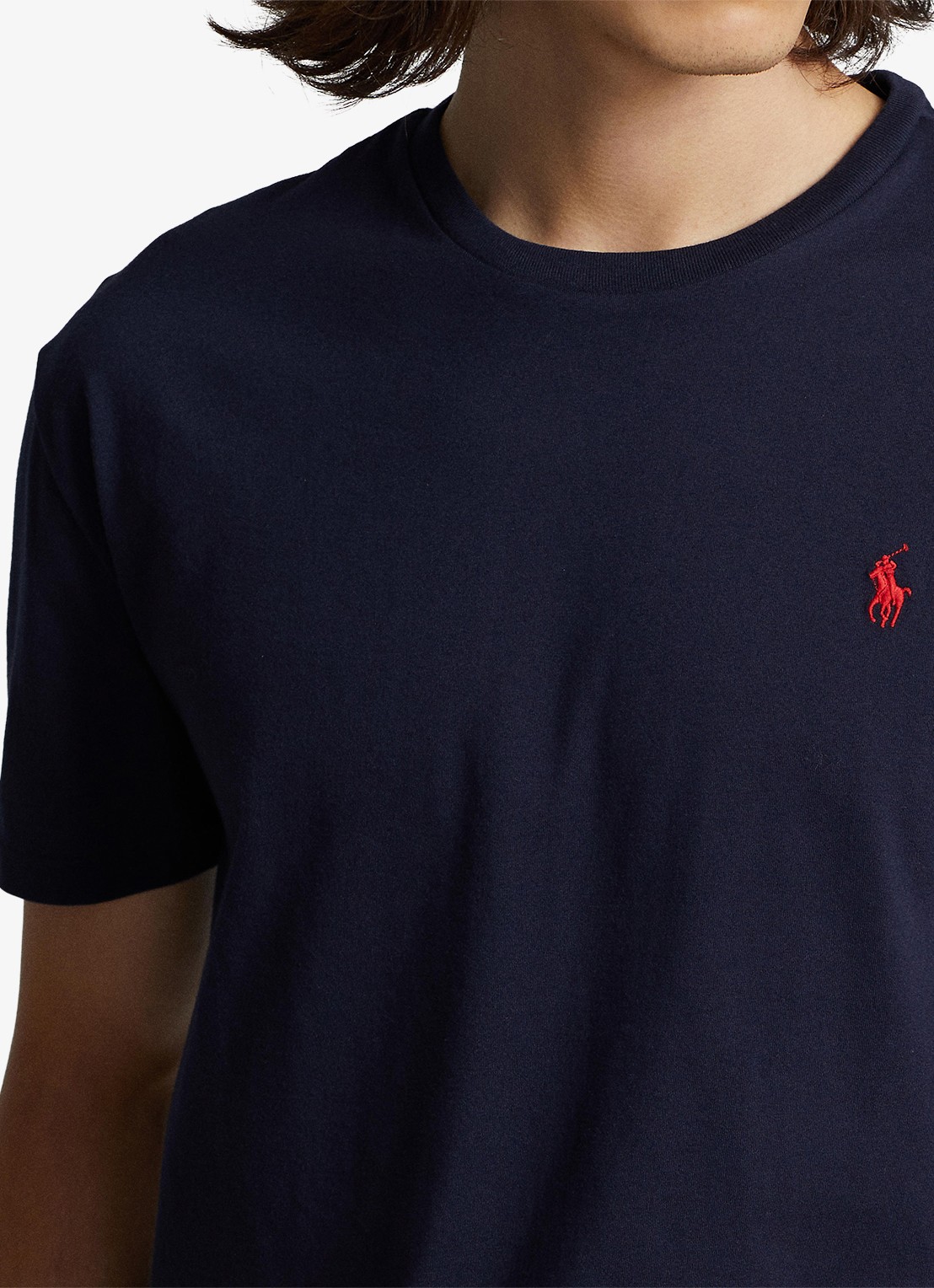 Ralph Lauren Custom slim T-shirt met ronde hals - detail 5 ink / blauw