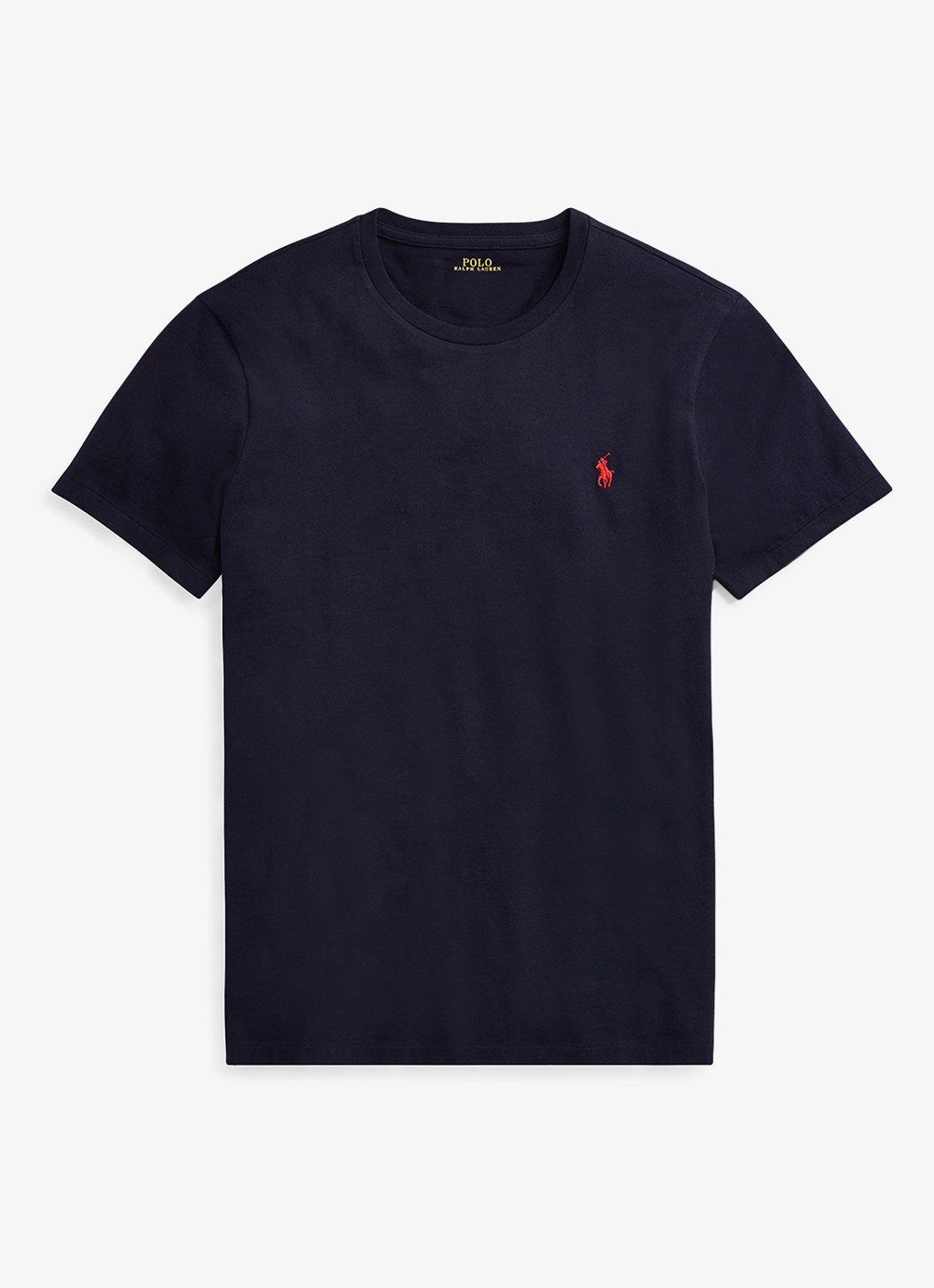 Ralph Lauren Custom slim T-shirt met ronde hals - voorkant 2 ink / blauw