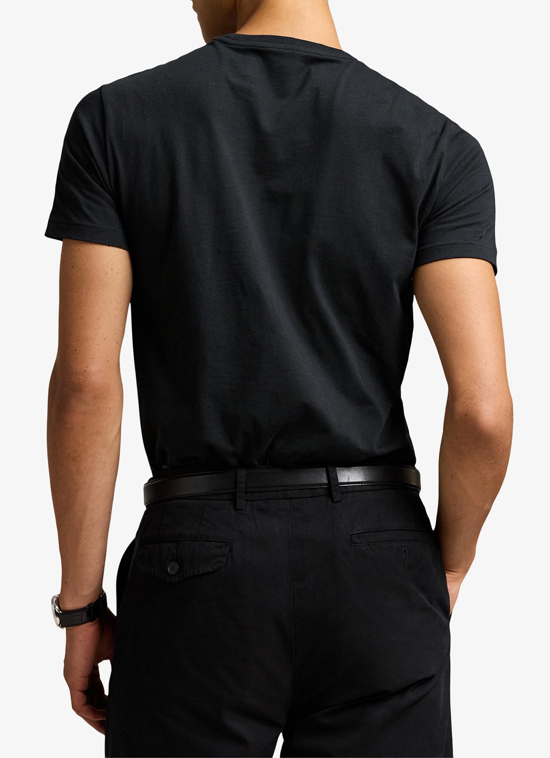 Ralph Lauren Custom slim T-shirt met ronde hals - achterkant 5 rl black / zwart