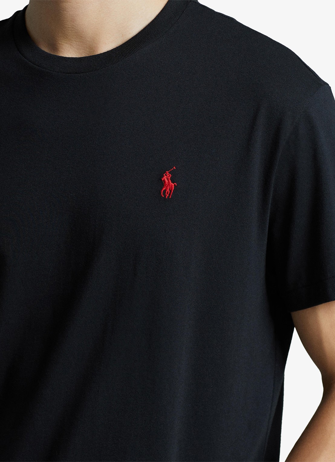 Ralph Lauren Custom slim T-shirt met ronde hals - detail 4 rl black / zwart