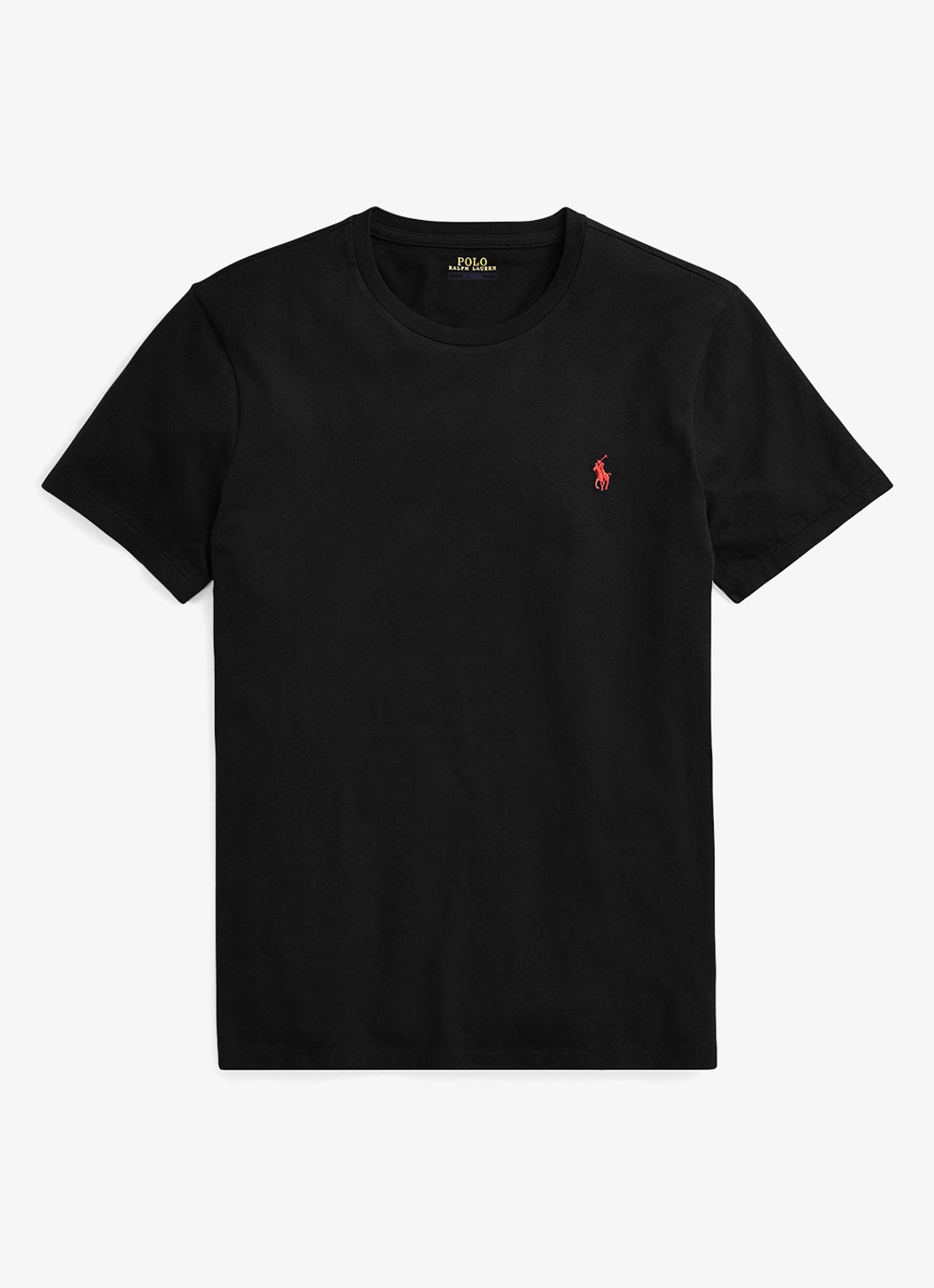 Ralph Lauren Custom slim T-shirt met ronde hals - voorkant rl black / zwart