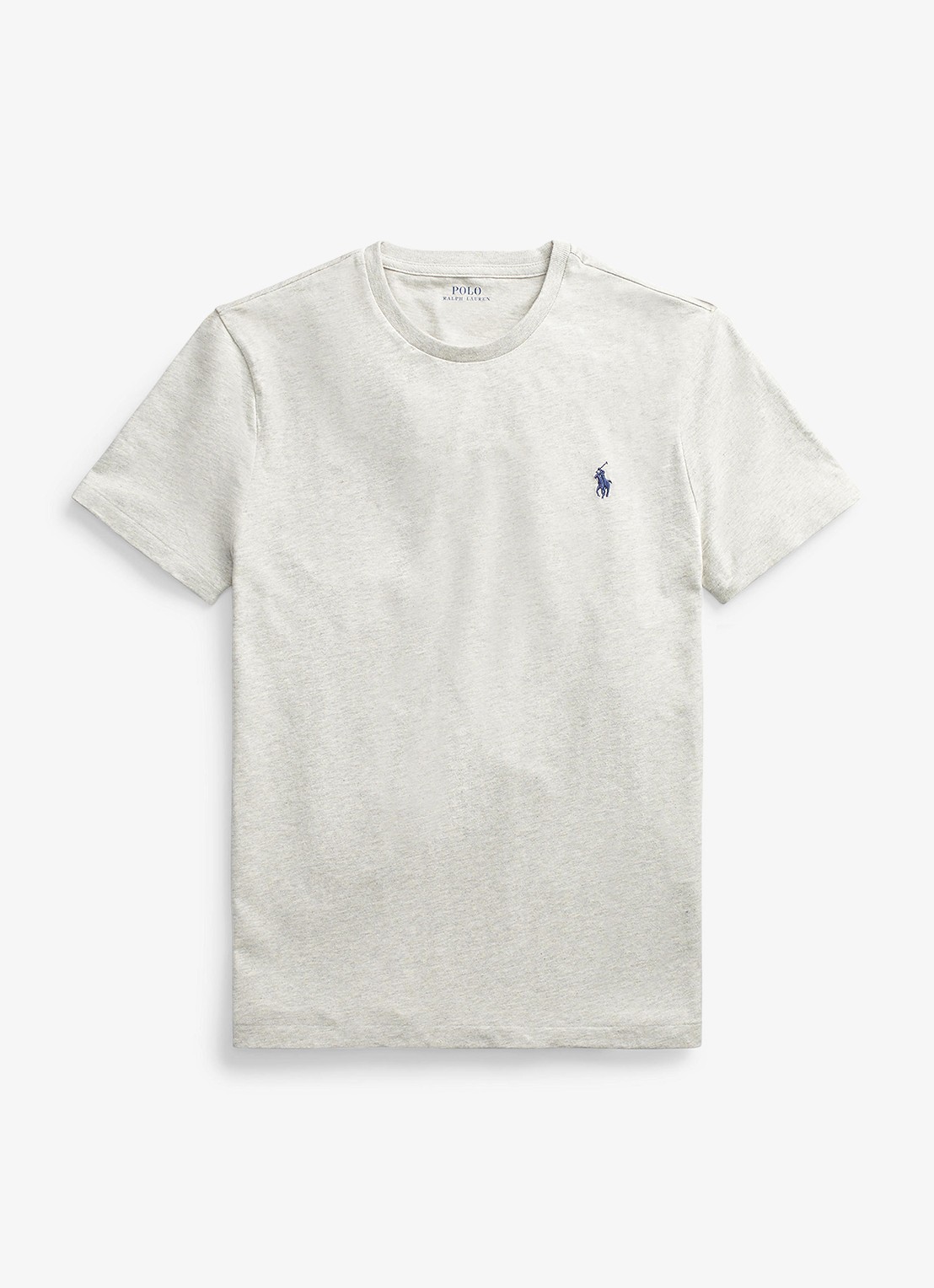 Ralph Lauren Custom slim T-shirt met ronde hals - voorkant new grey heather / grijs
