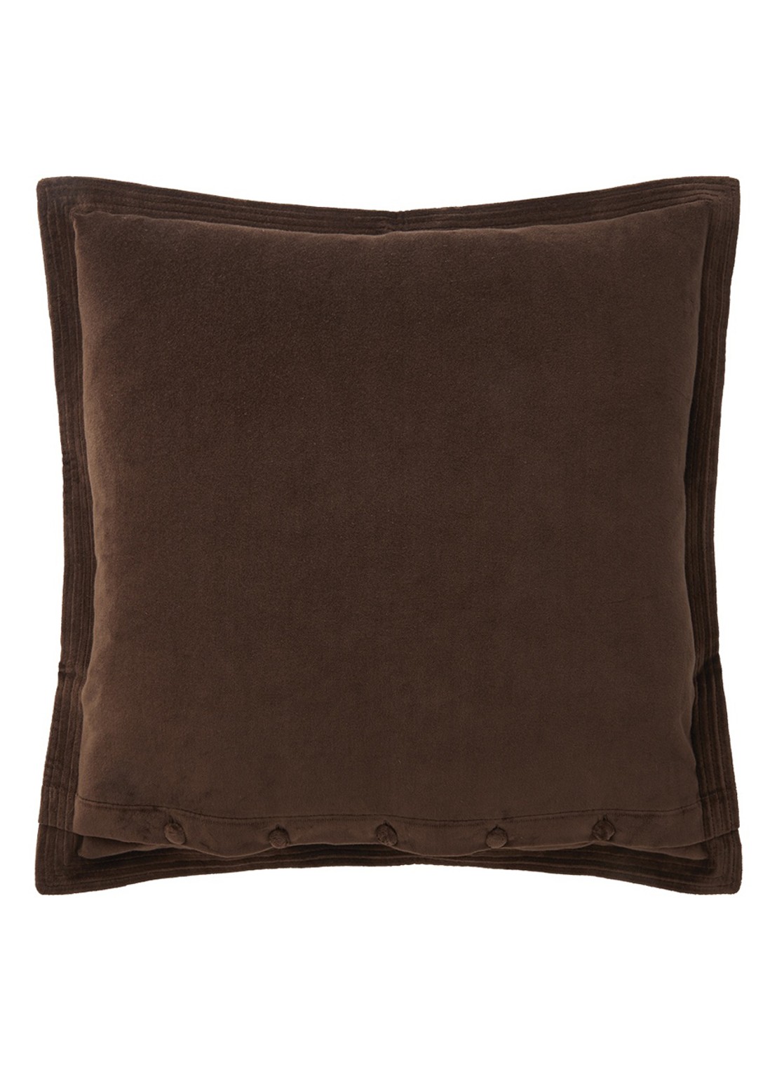 Ralph Lauren Cvelvet sierkussenhoes 50 x 50 cm - achterkant donkerbruin