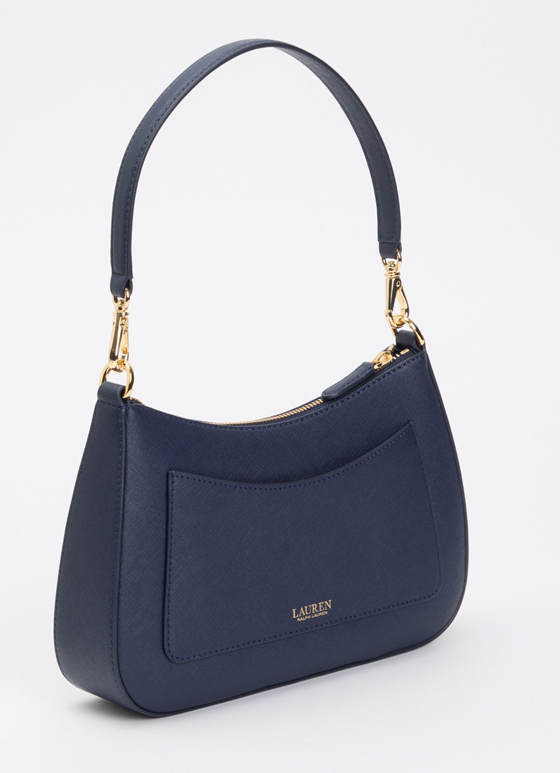 Ralph Lauren Danni schoudertas van leer met afneembare schouderriem - achterkant 5 donkerblauw