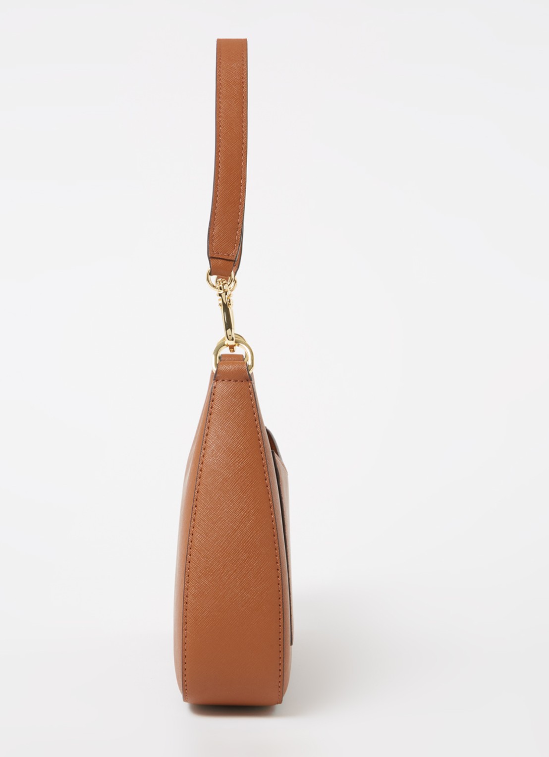 Ralph Lauren Danni schoudertas van leer - detail 4 cognac