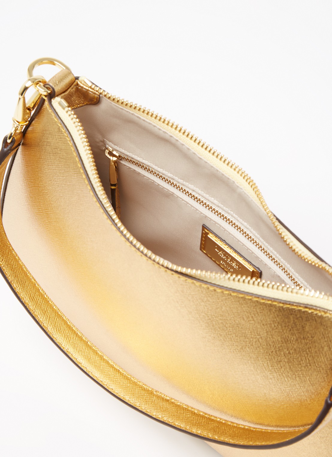 Ralph Lauren Danni schoudertas van leer - detail 3 goud